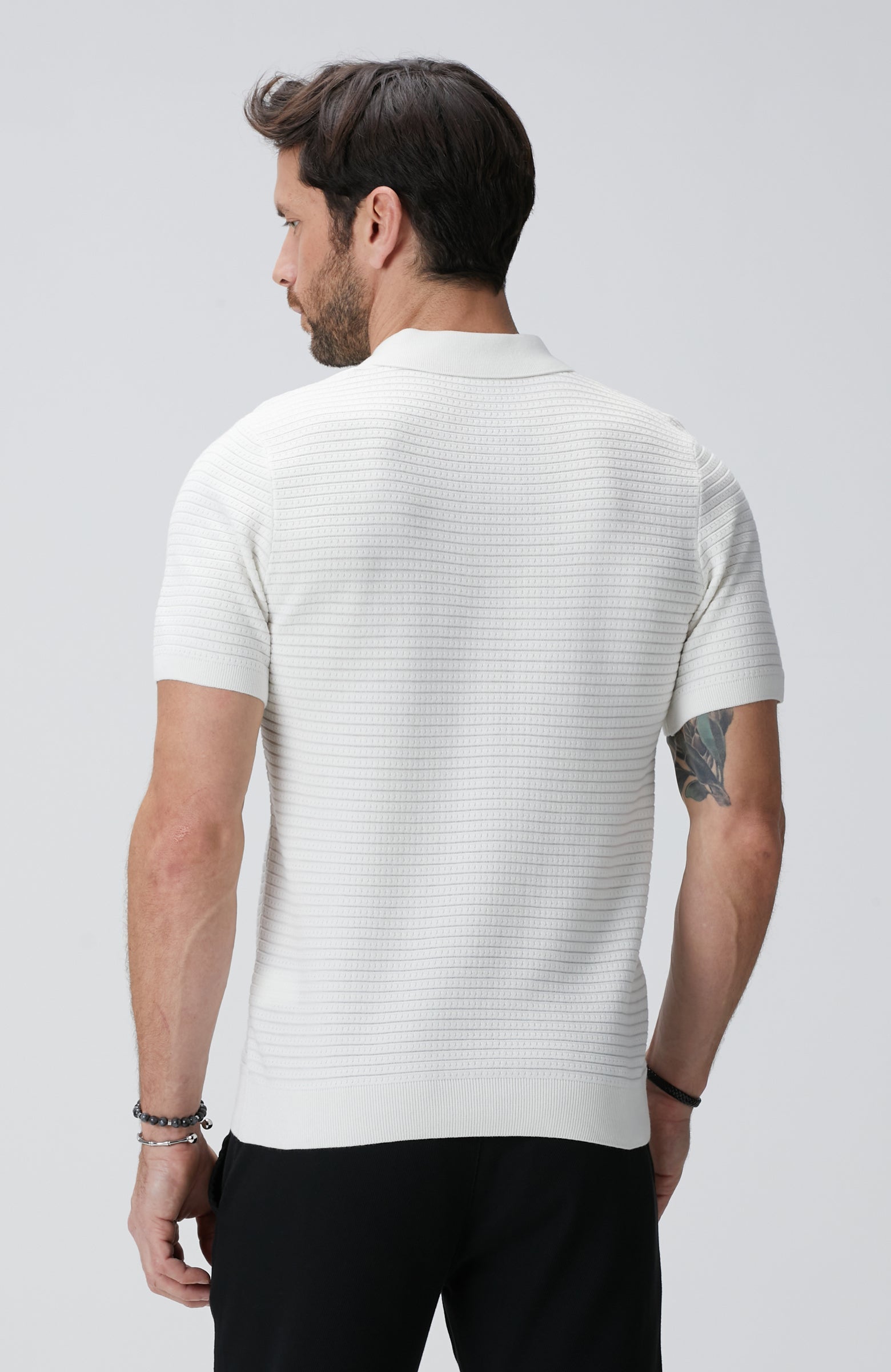 MEN'S Off-White Polo Knit Sweater