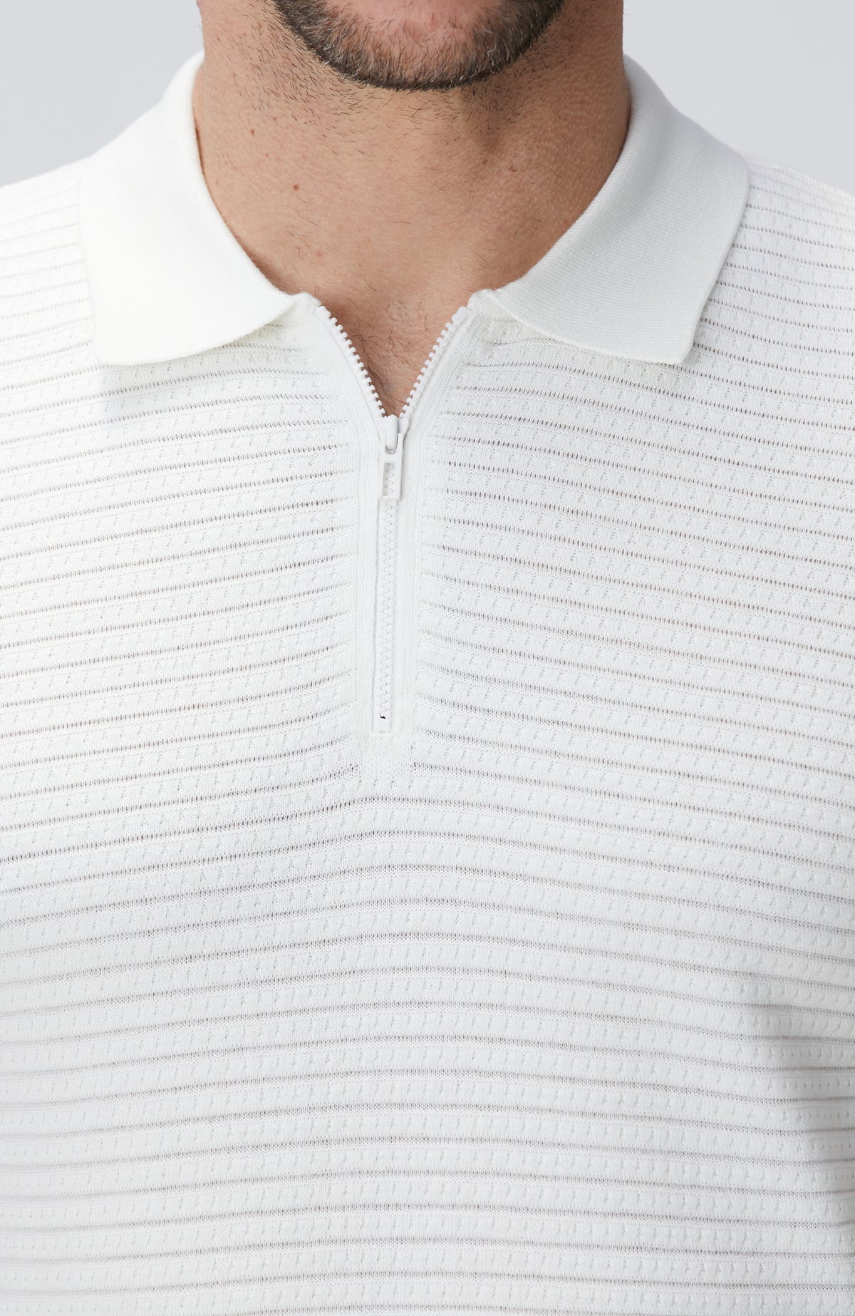 MEN'S Off-White Polo Knit Sweater