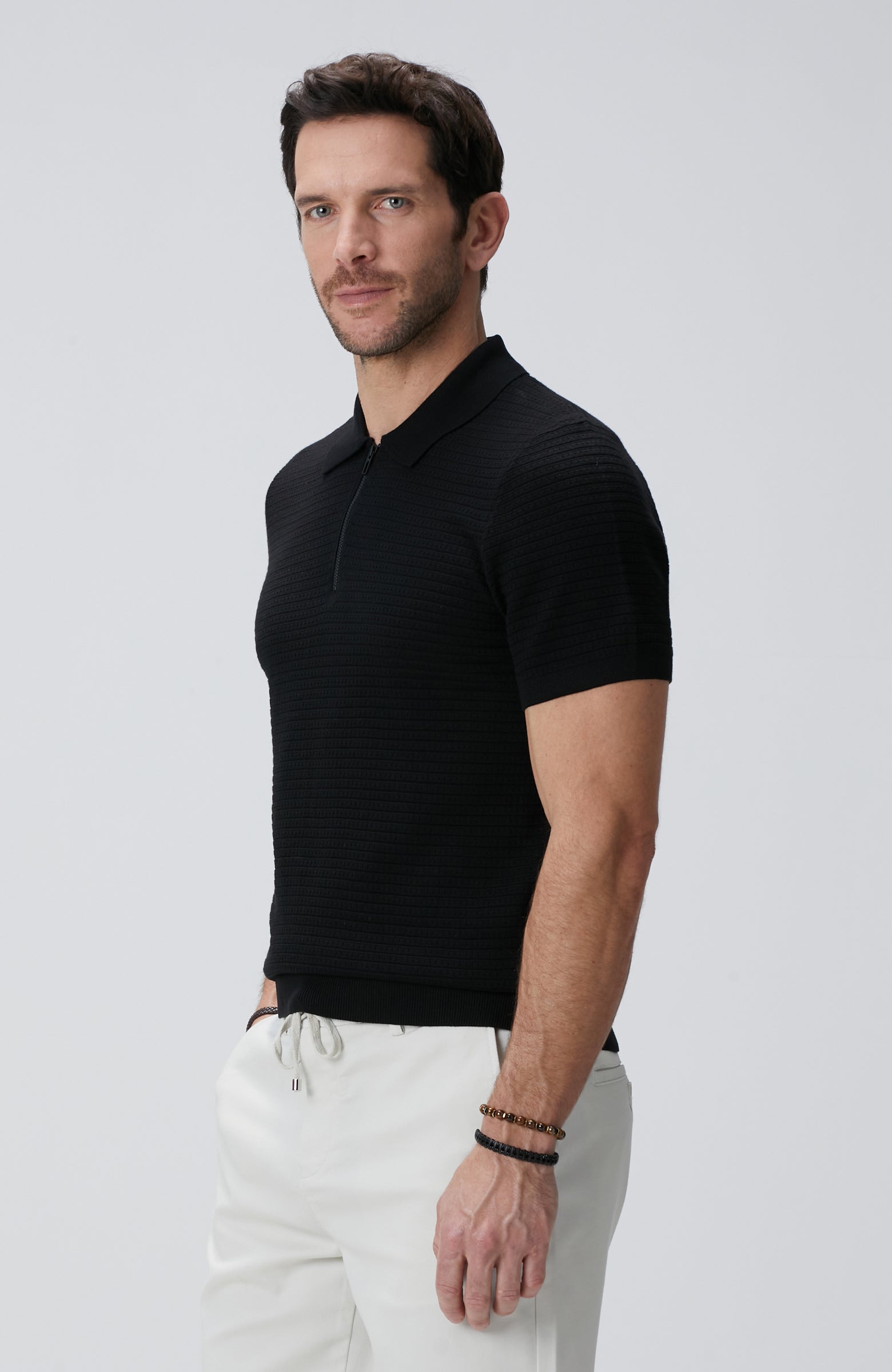 MEN'S Black Short Sleeve Sweater