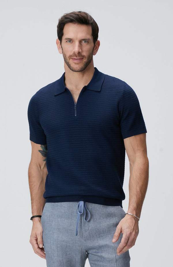 MEN'S Navy Blue Polo Neck Sweater