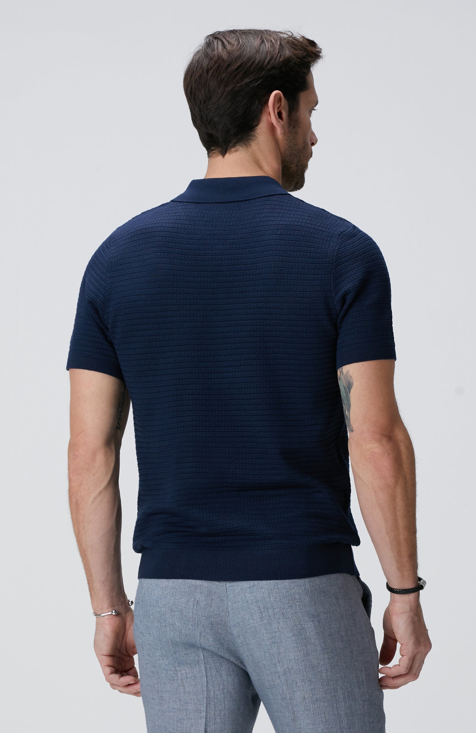 MEN'S Navy Blue Polo Neck Sweater