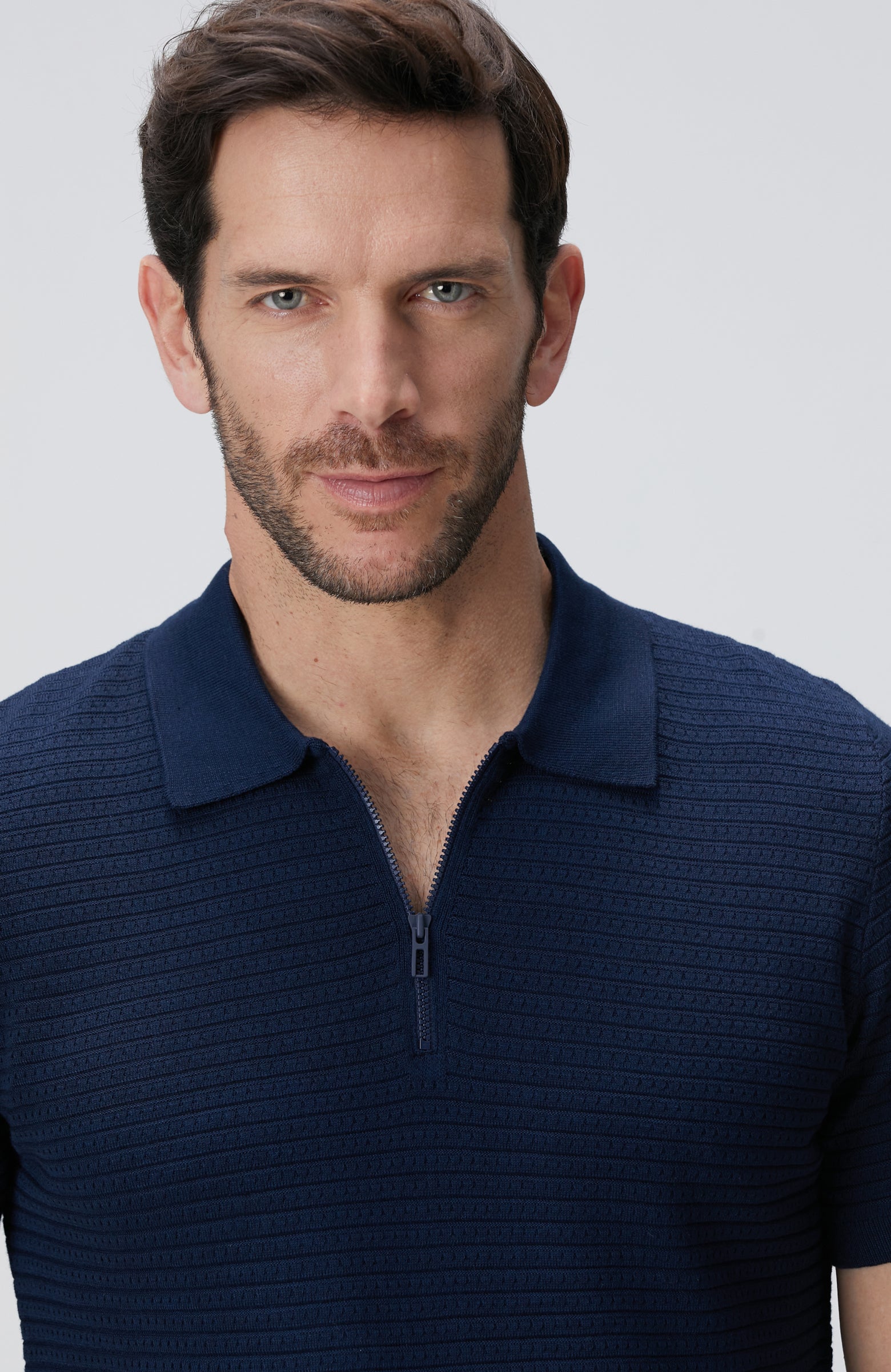 MEN'S Navy Blue Polo Neck Sweater