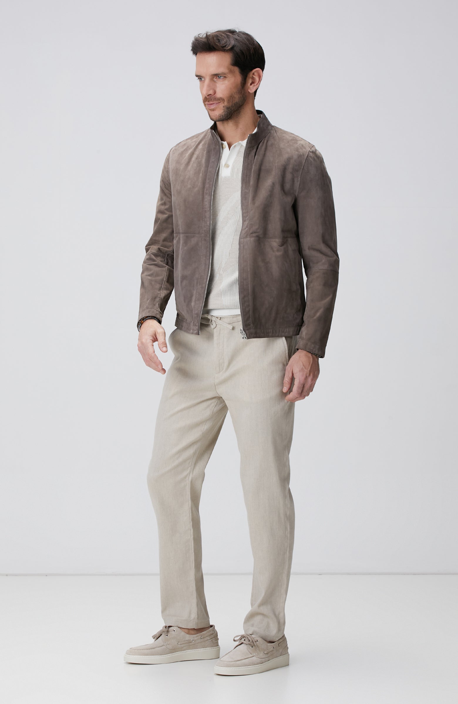 MEN'S Beige Polo Neck Sweater