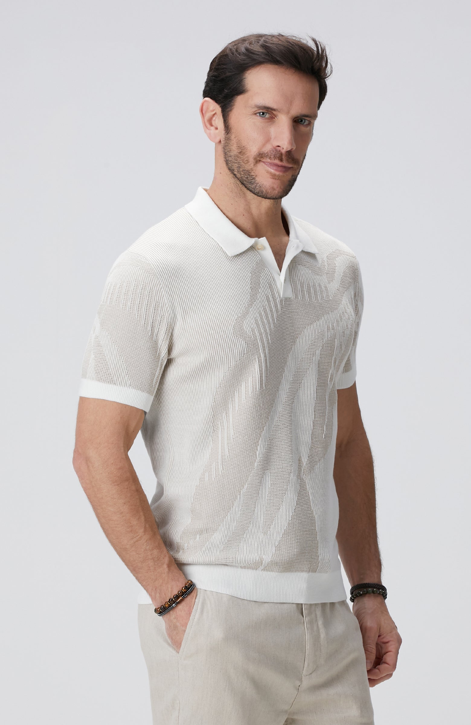 MEN'S Beige Polo Neck Sweater