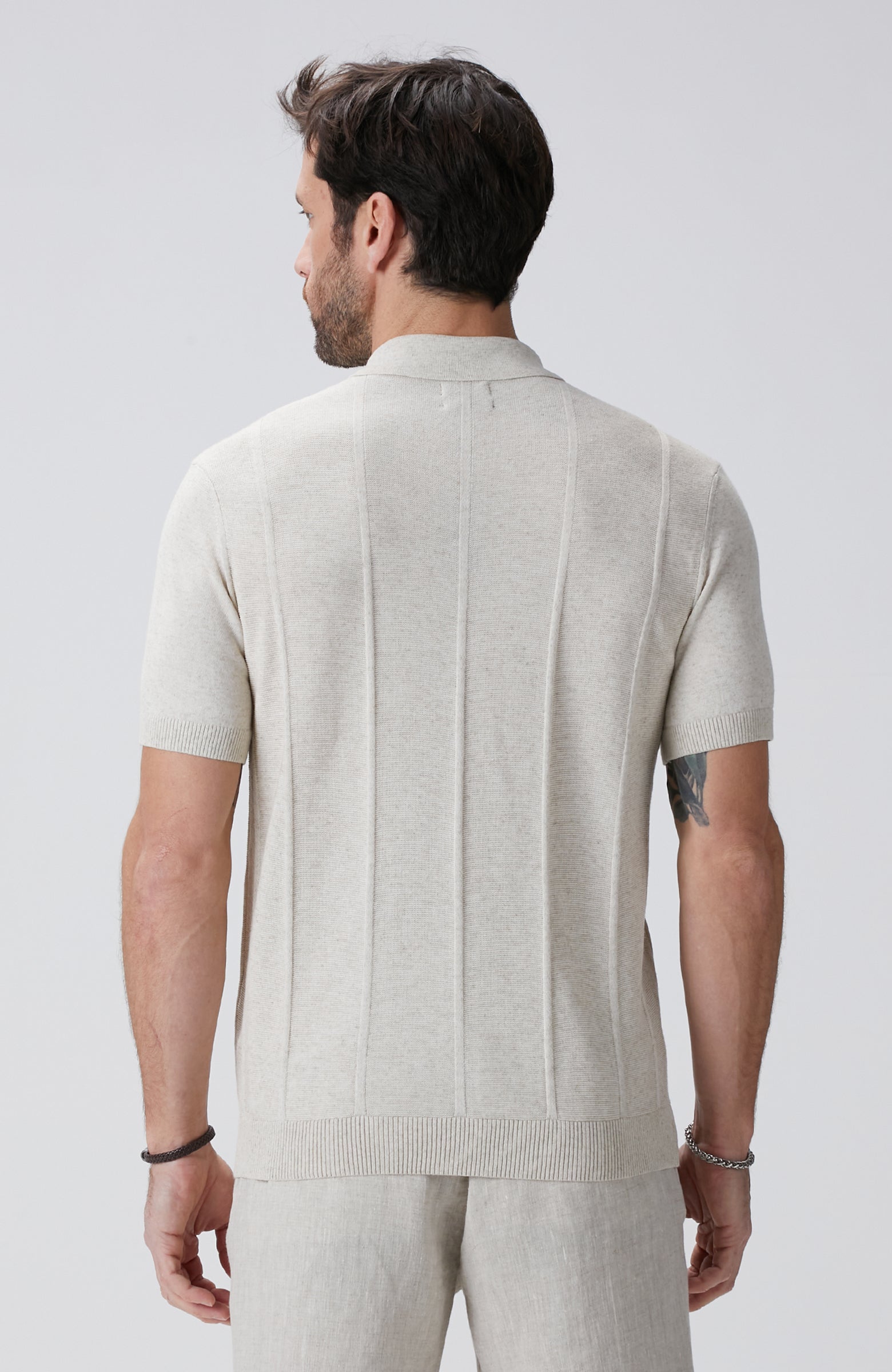 MEN'S Beige Linen Blend Cardigan