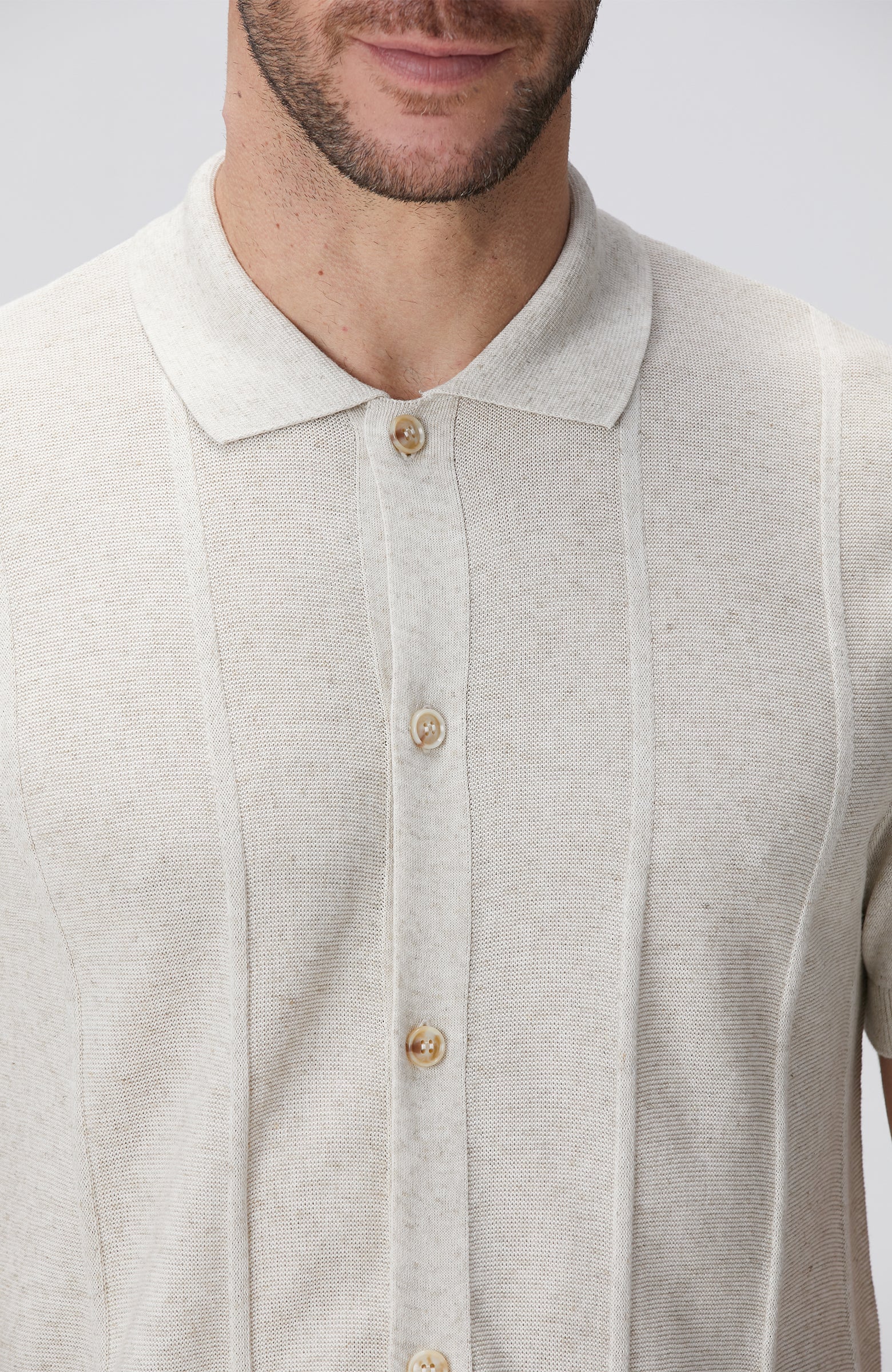 MEN'S Beige Linen Blend Cardigan