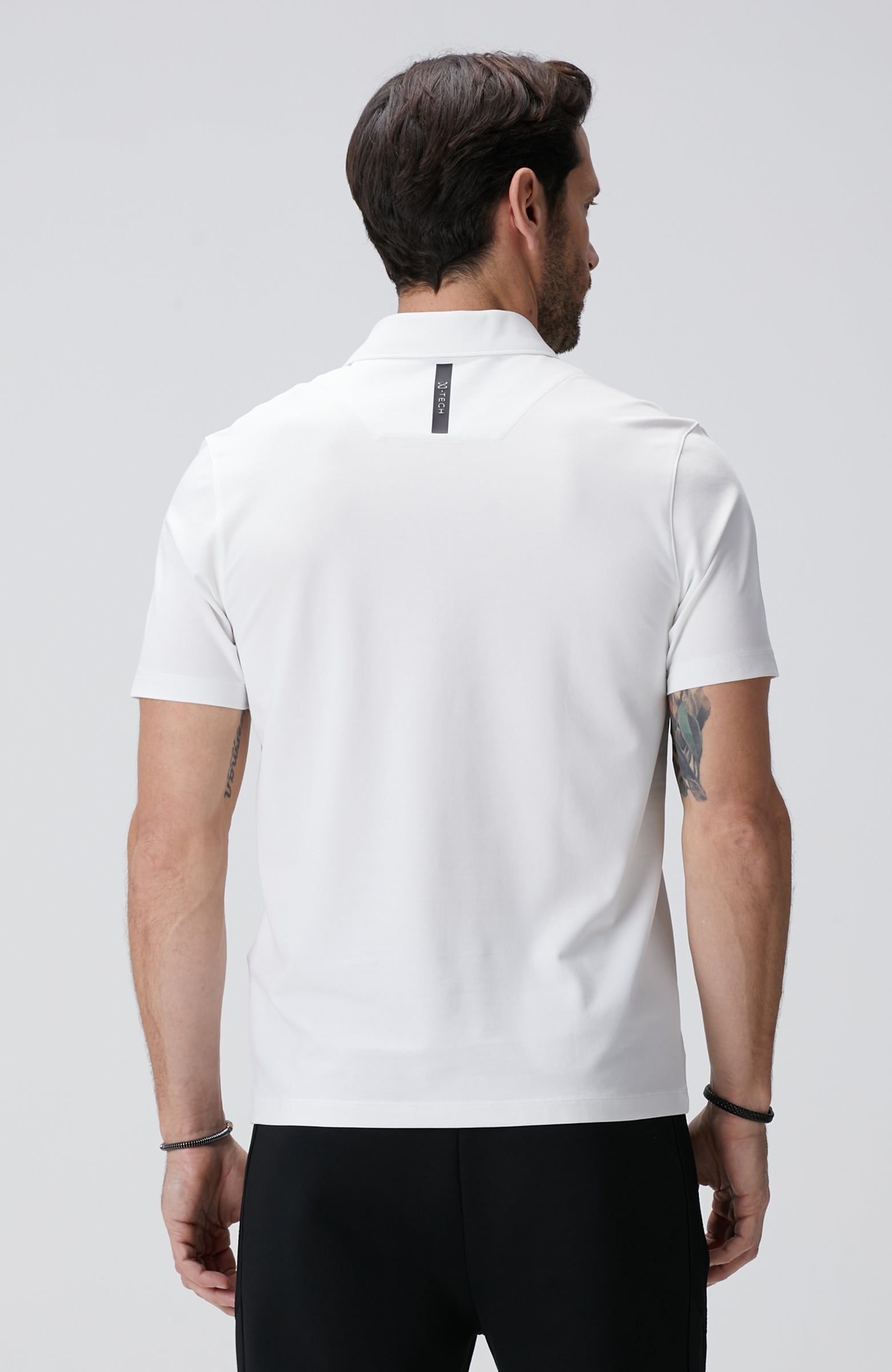 MEN'S N-Tech White Polo Mercerized T-Shirt