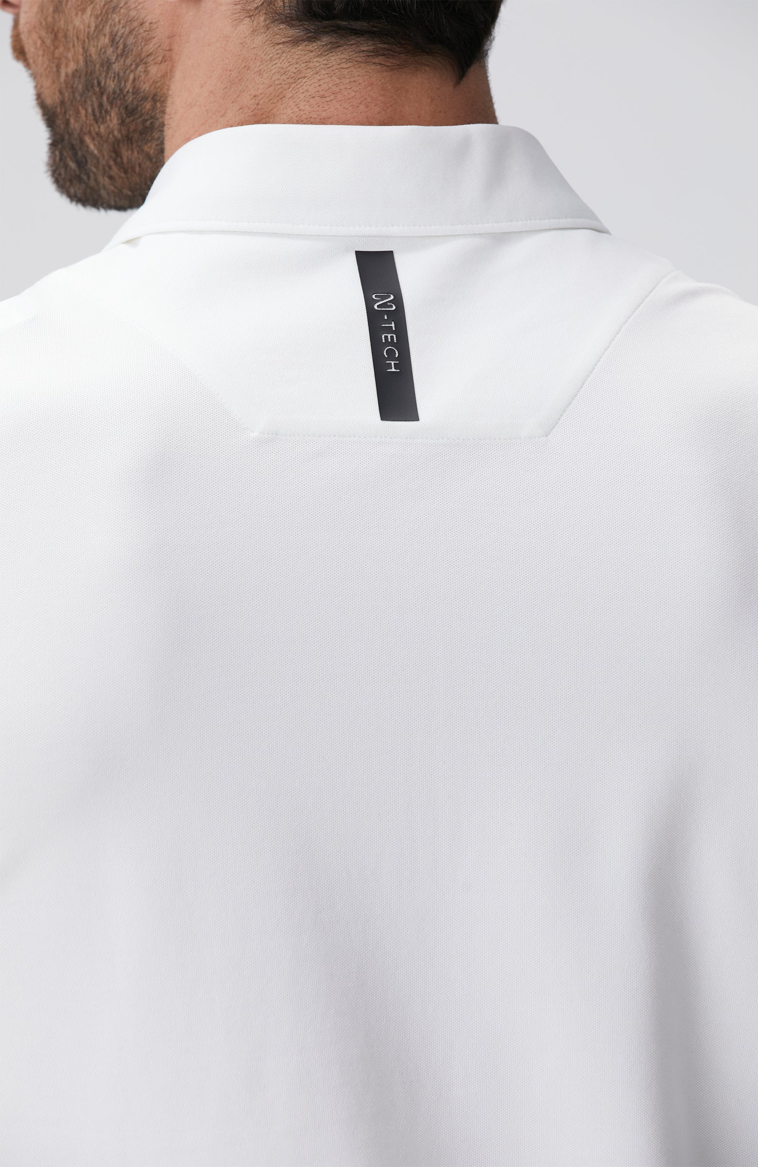 MEN'S N-Tech White Polo Mercerized T-Shirt