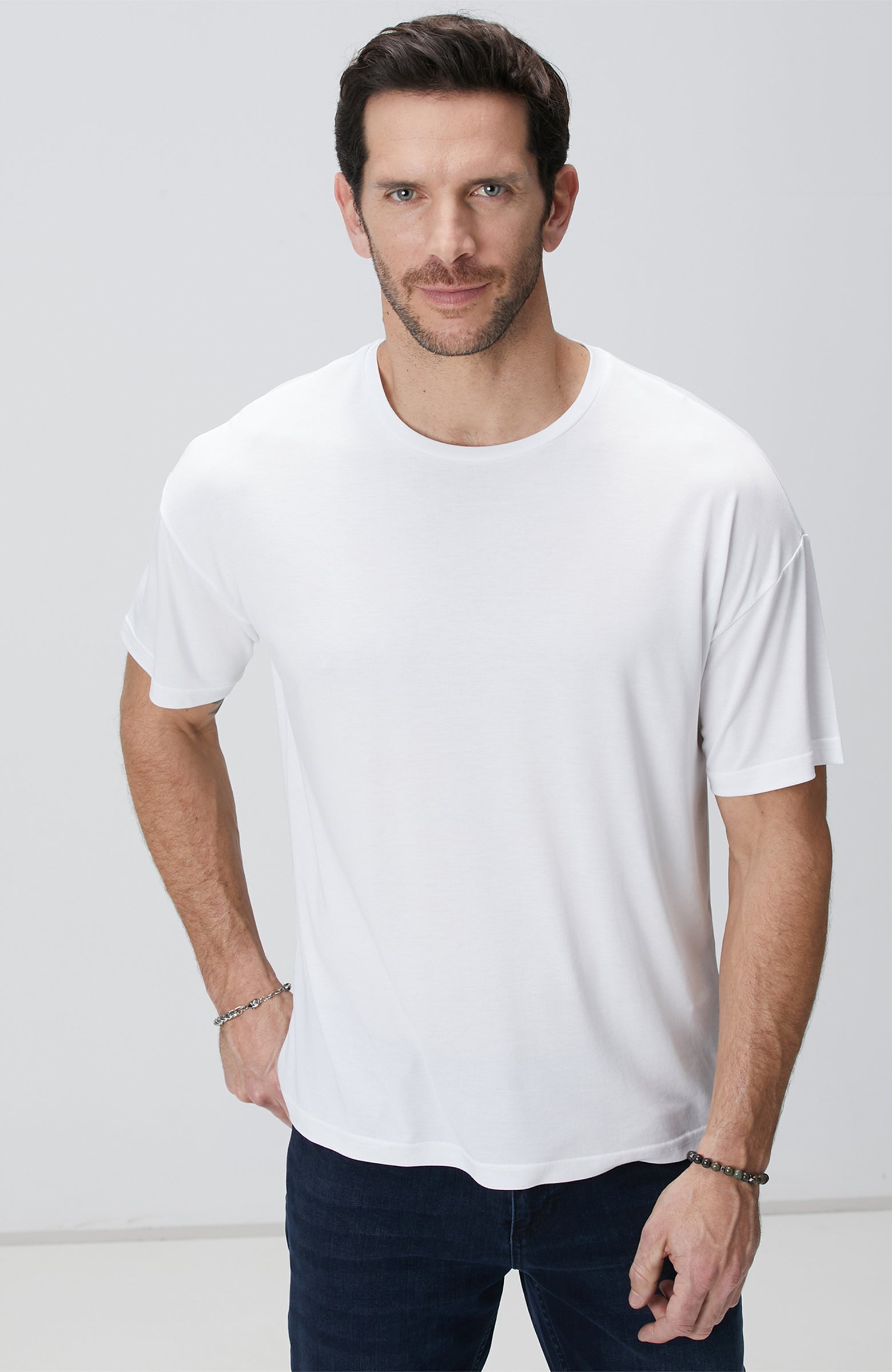 MEN'S White Modal Blend T-Shirt