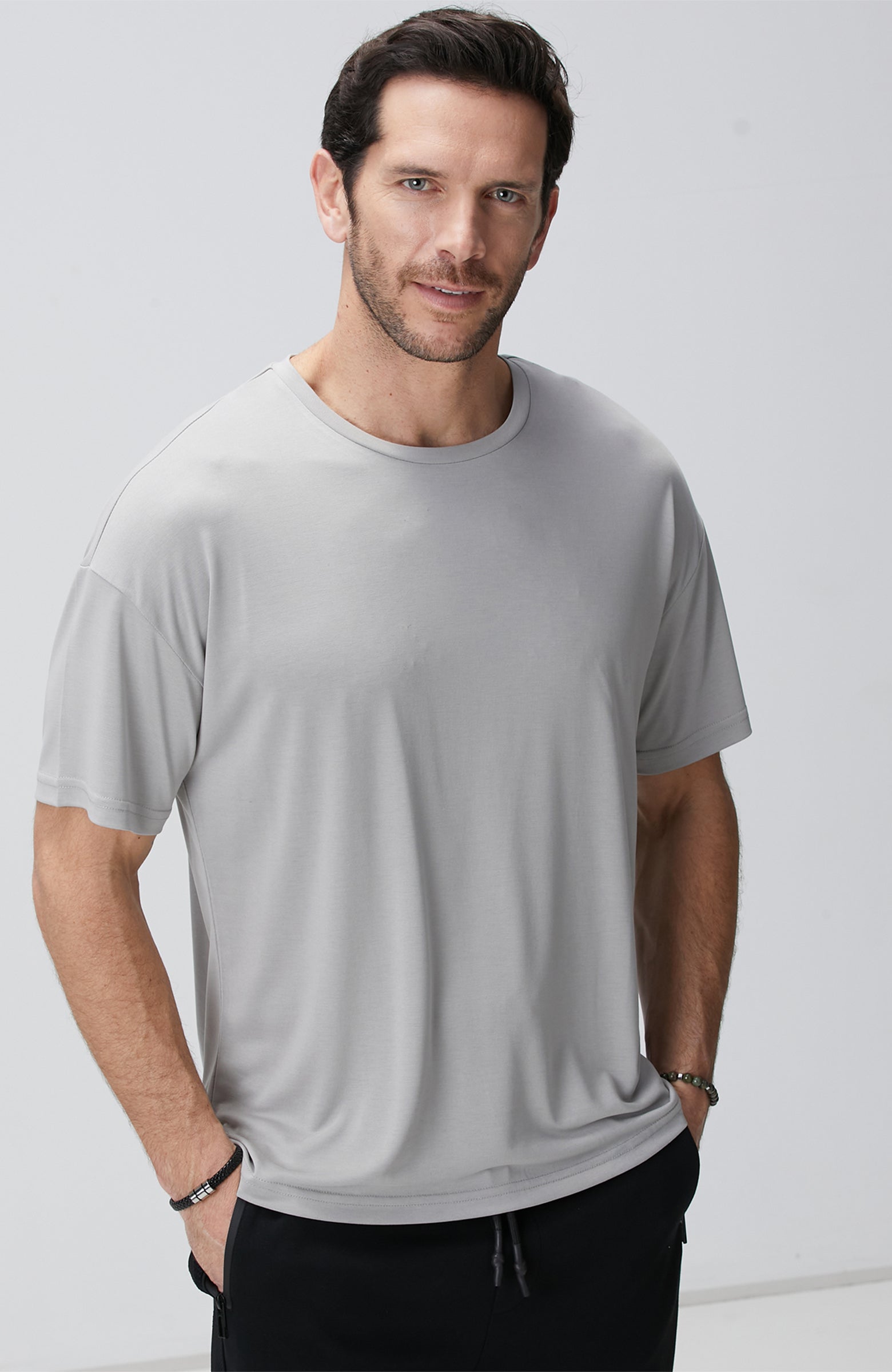 MEN&#39;S Grey Modal Blended T-Shirt