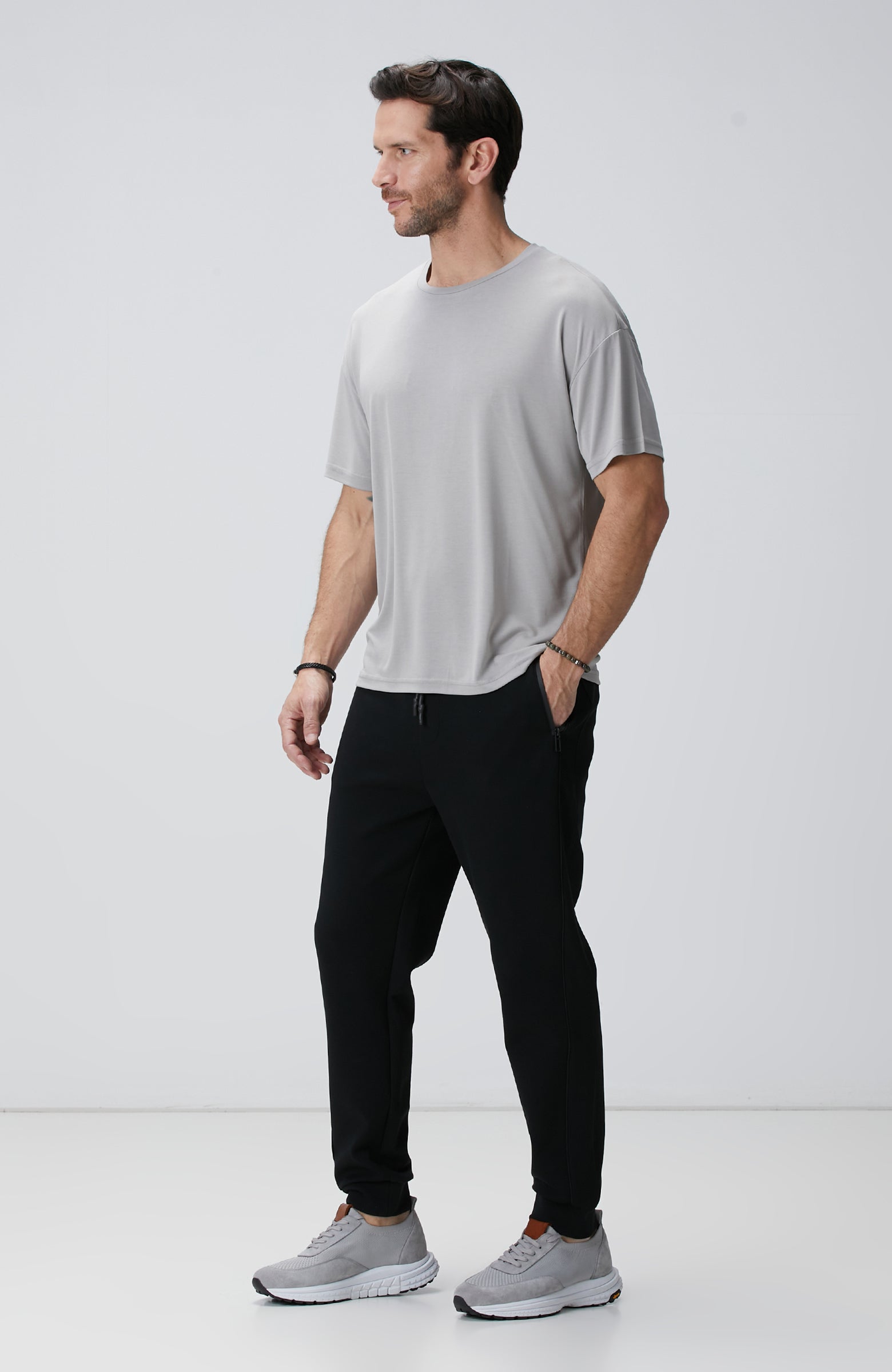 MEN'S Grey Modal Blended T-Shirt