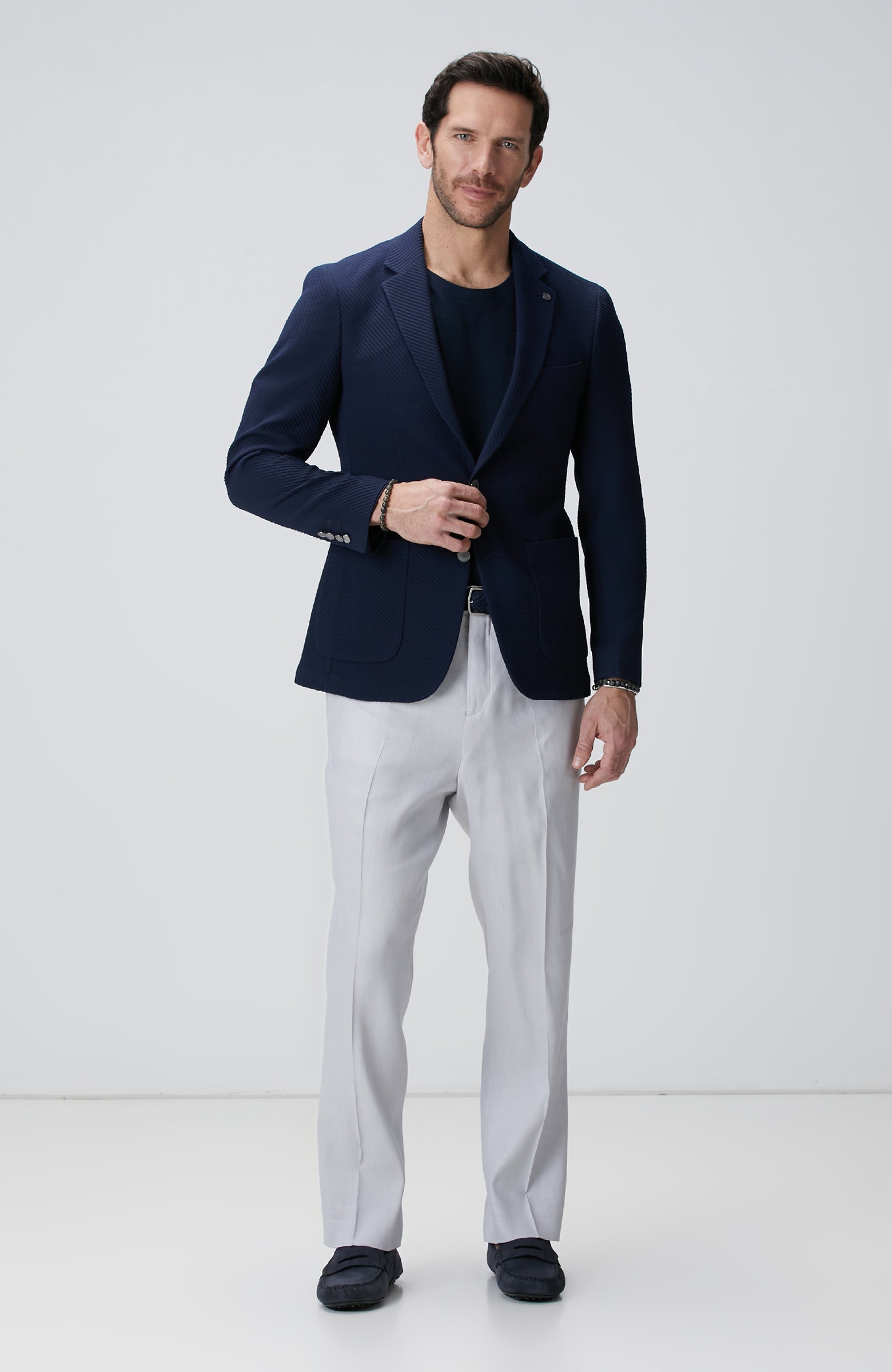 MEN'S Navy Blue Jacquard T-Shirt