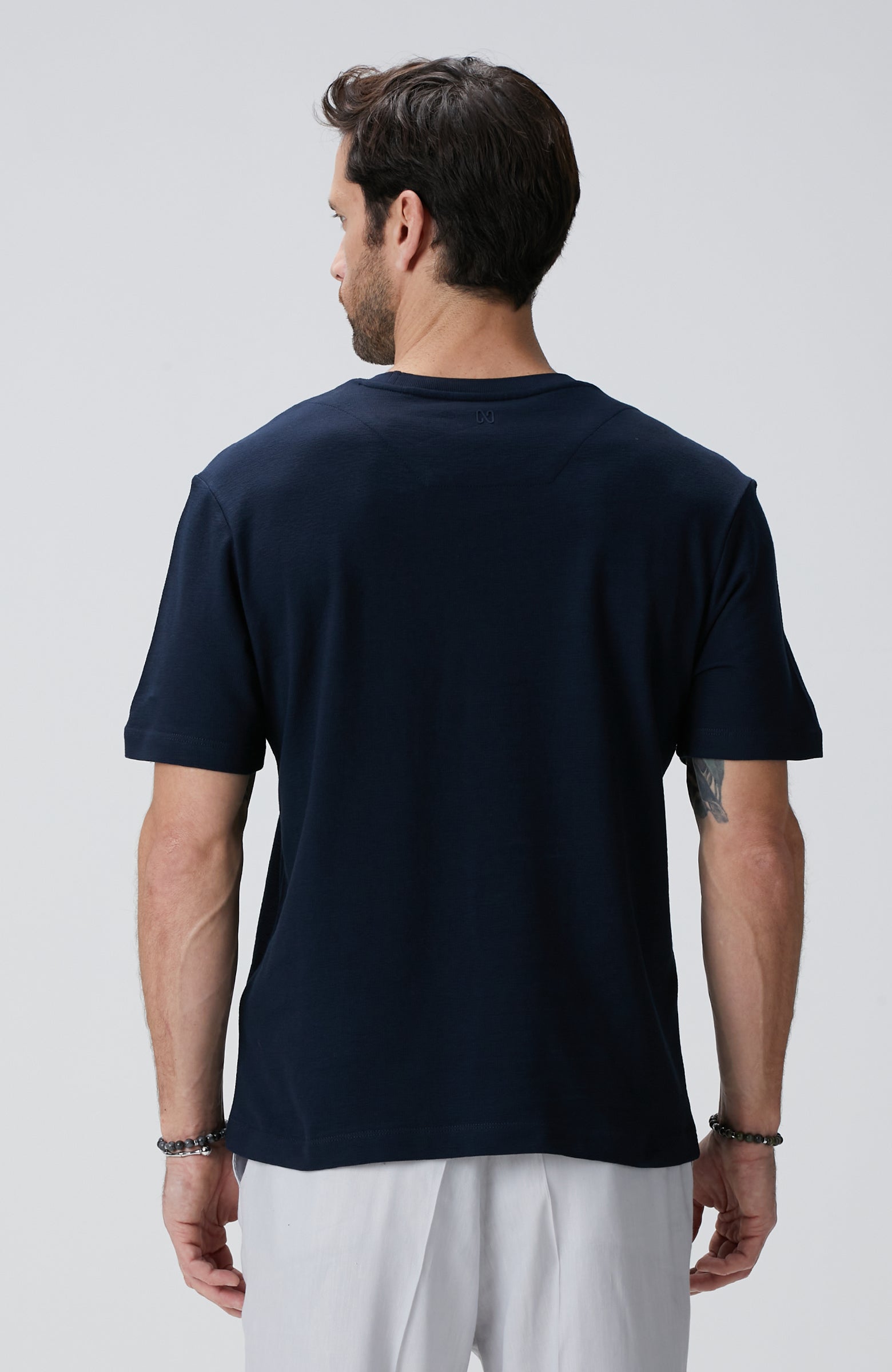 MEN'S Navy Blue Jacquard T-Shirt