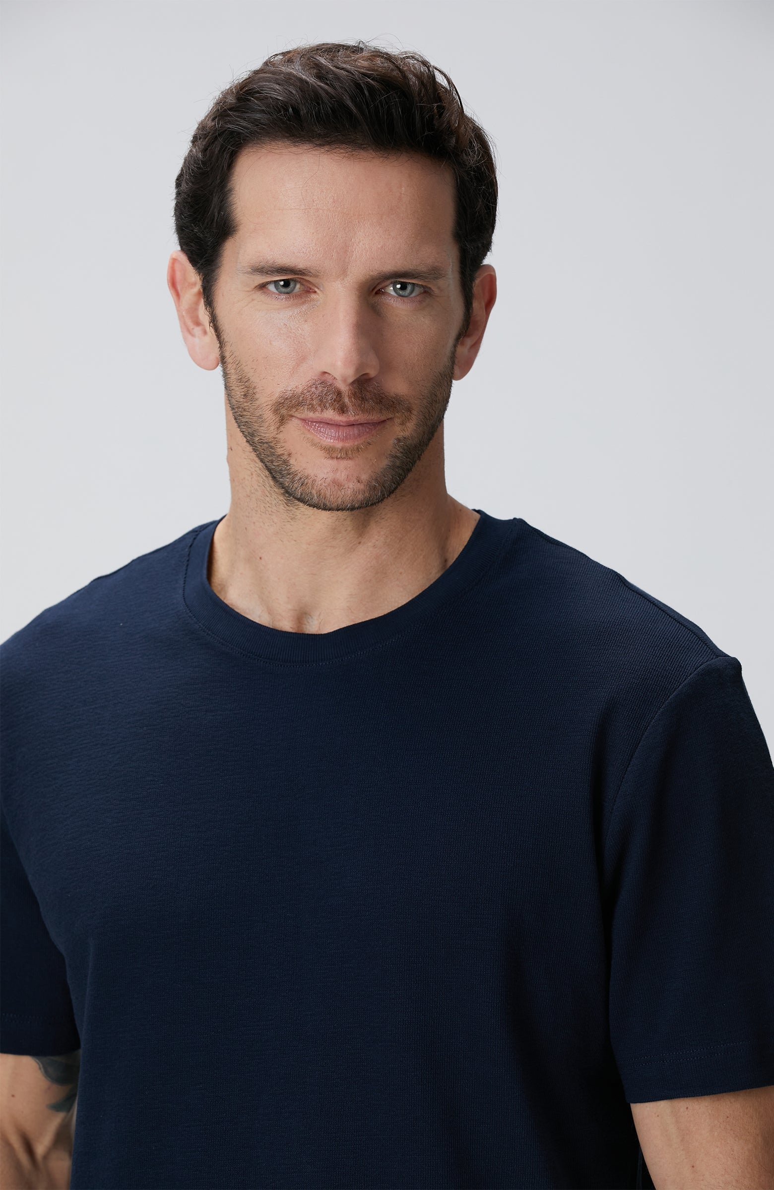 MEN'S Navy Blue Jacquard T-Shirt