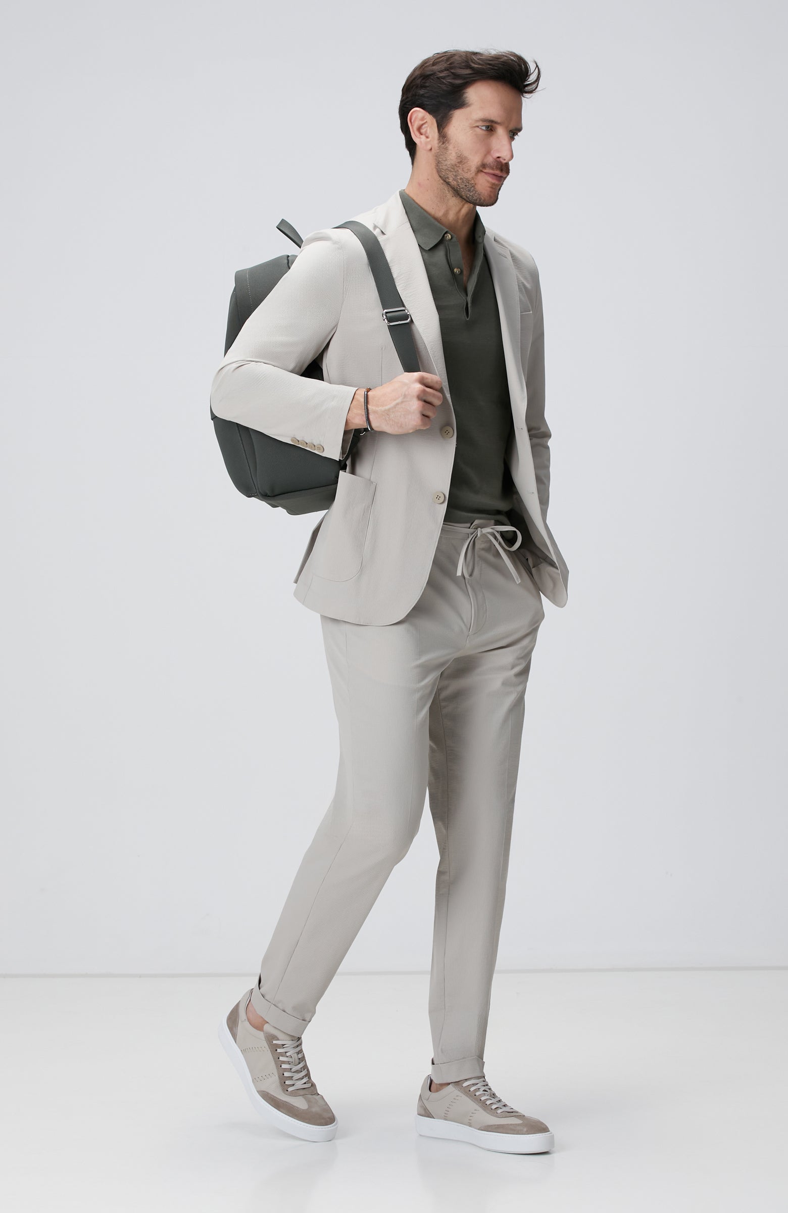 MEN'S Khaki Polo Neck Sweater