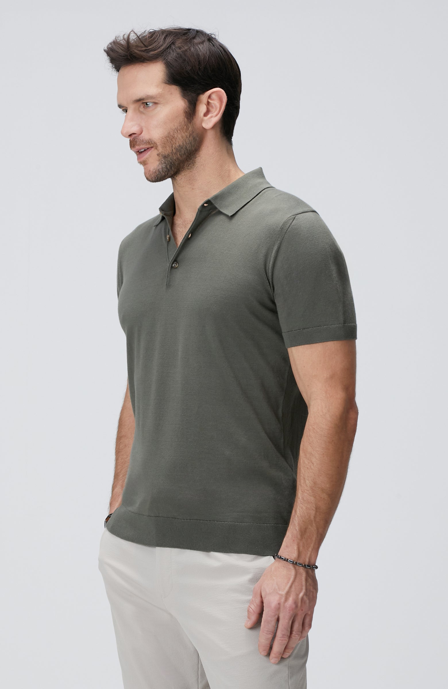 MEN'S Khaki Polo Neck Sweater