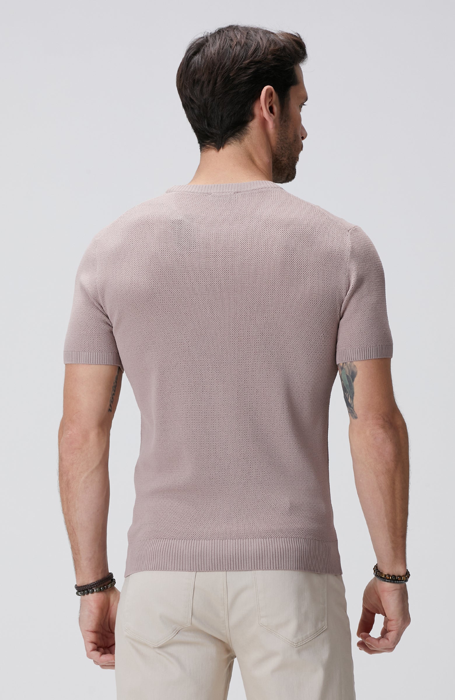 MEN'S Pink Jacquard Knit Sweater