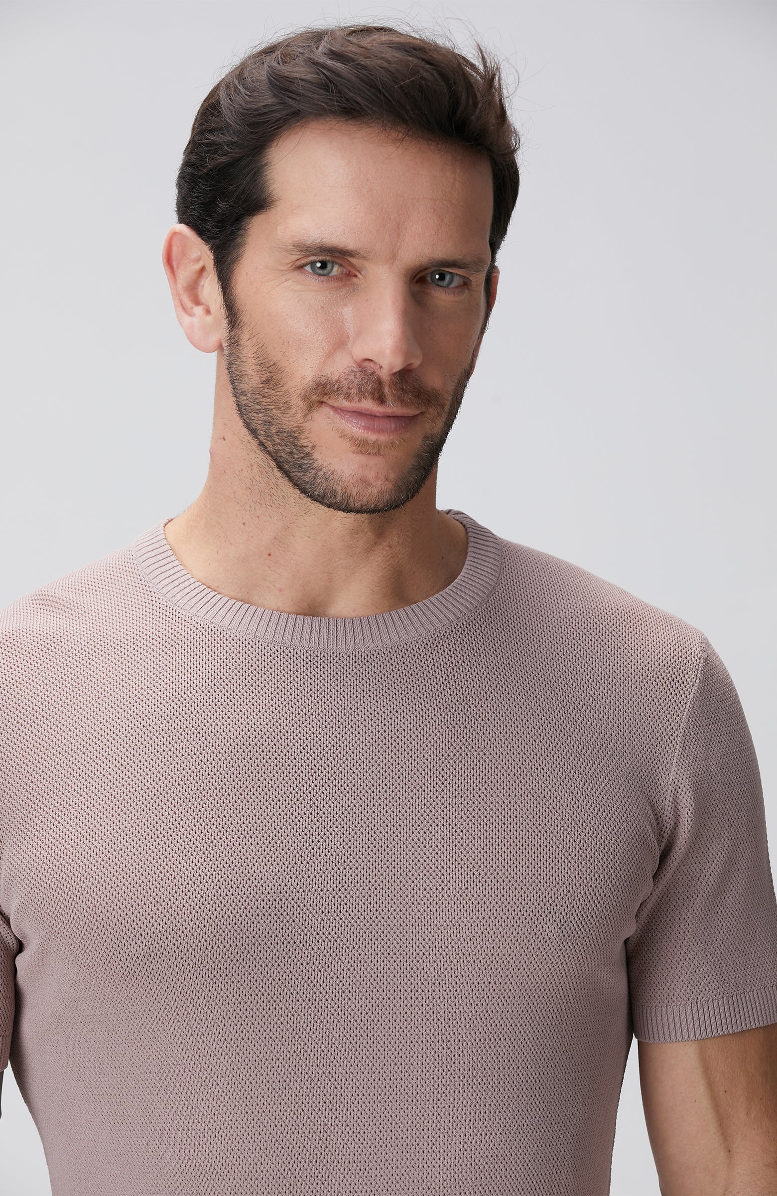 MEN'S Pink Jacquard Knit Sweater