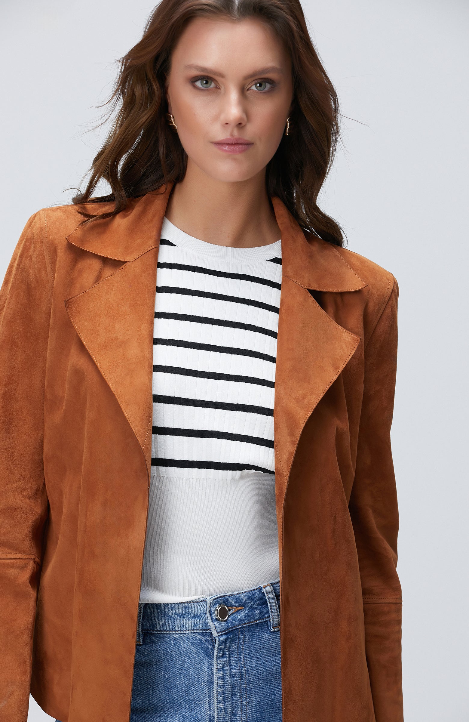 WOMEN'S Camel Leather Jacket