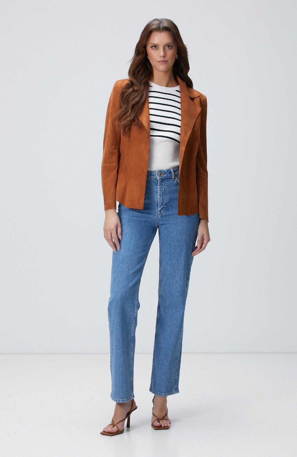 WOMEN'S Camel Leather Jacket