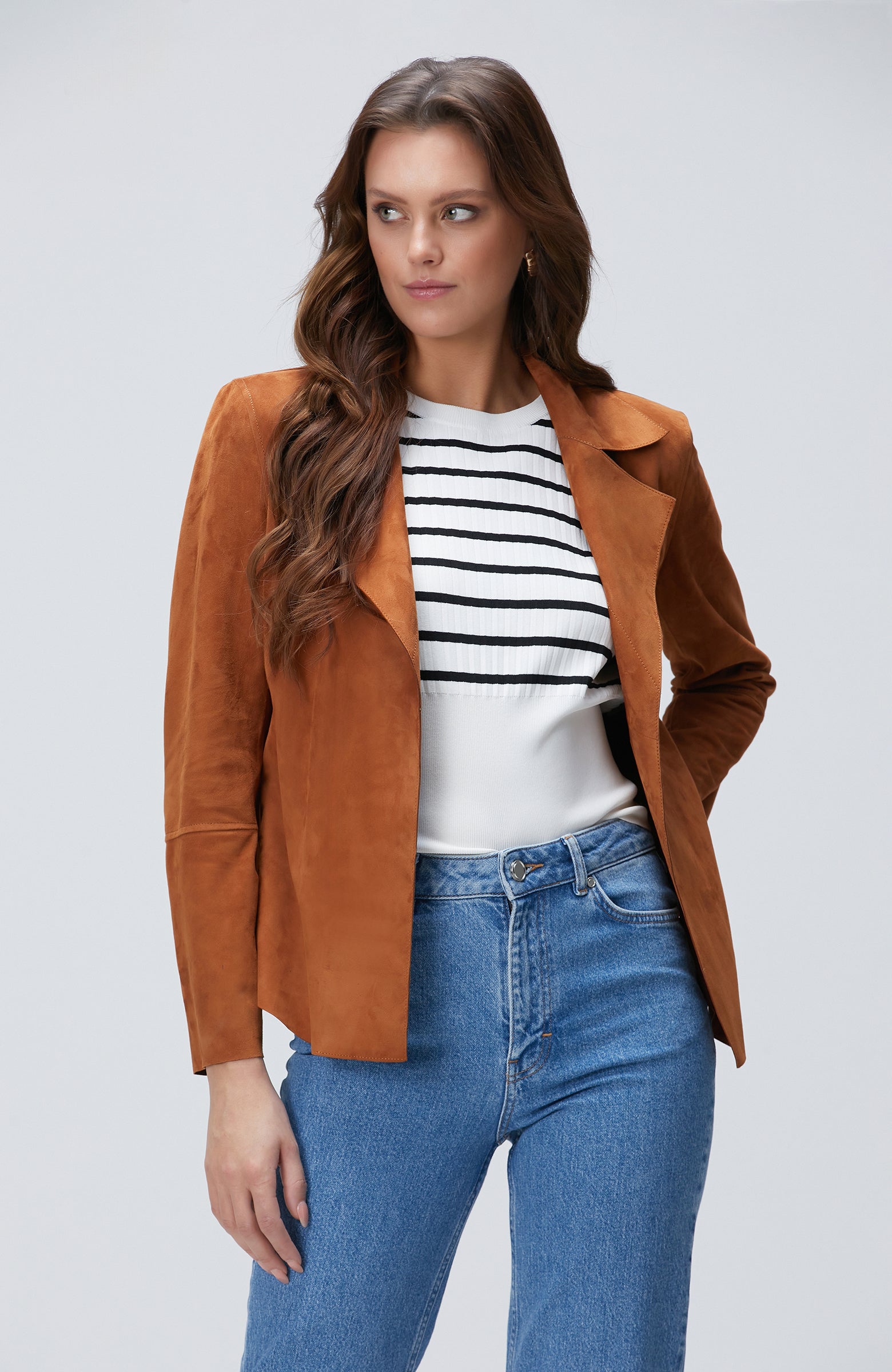 WOMEN'S Camel Leather Jacket