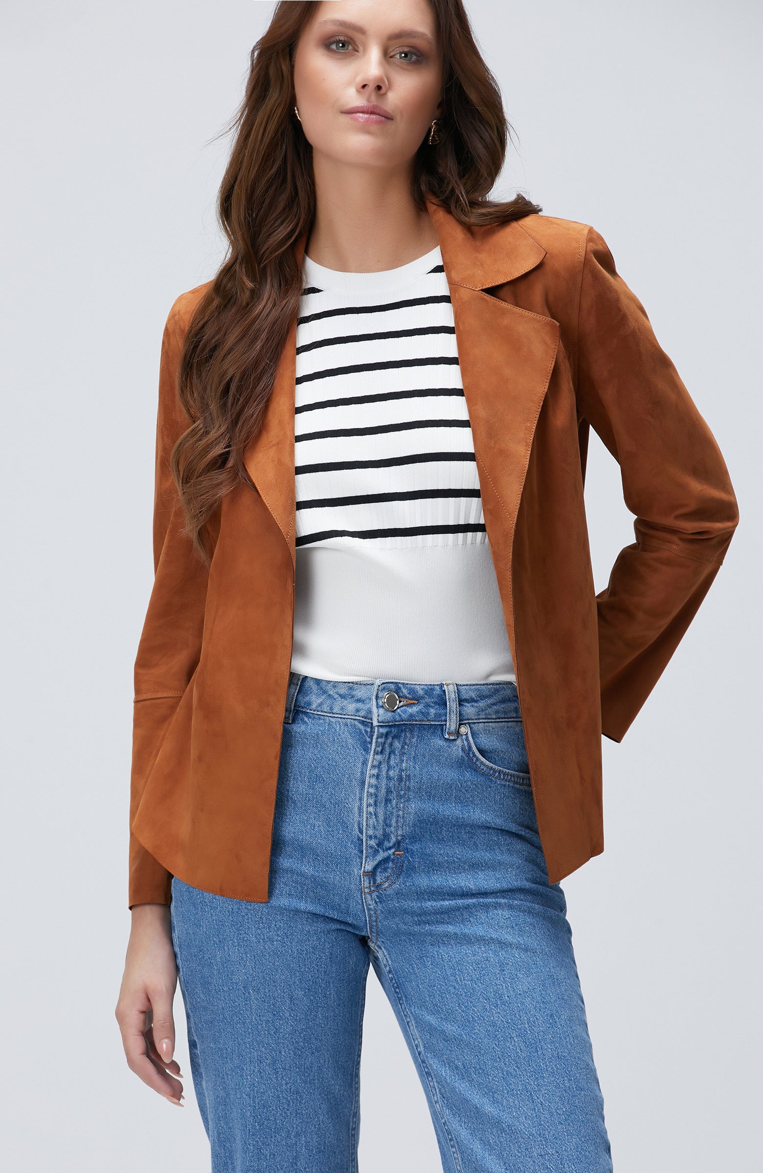 WOMEN'S Camel Leather Jacket