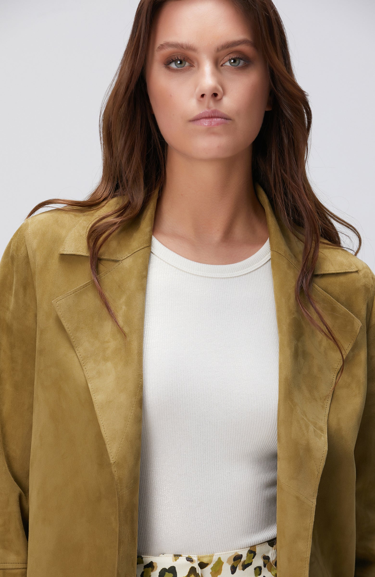WOMEN'S Khaki Suede Leather Jacket