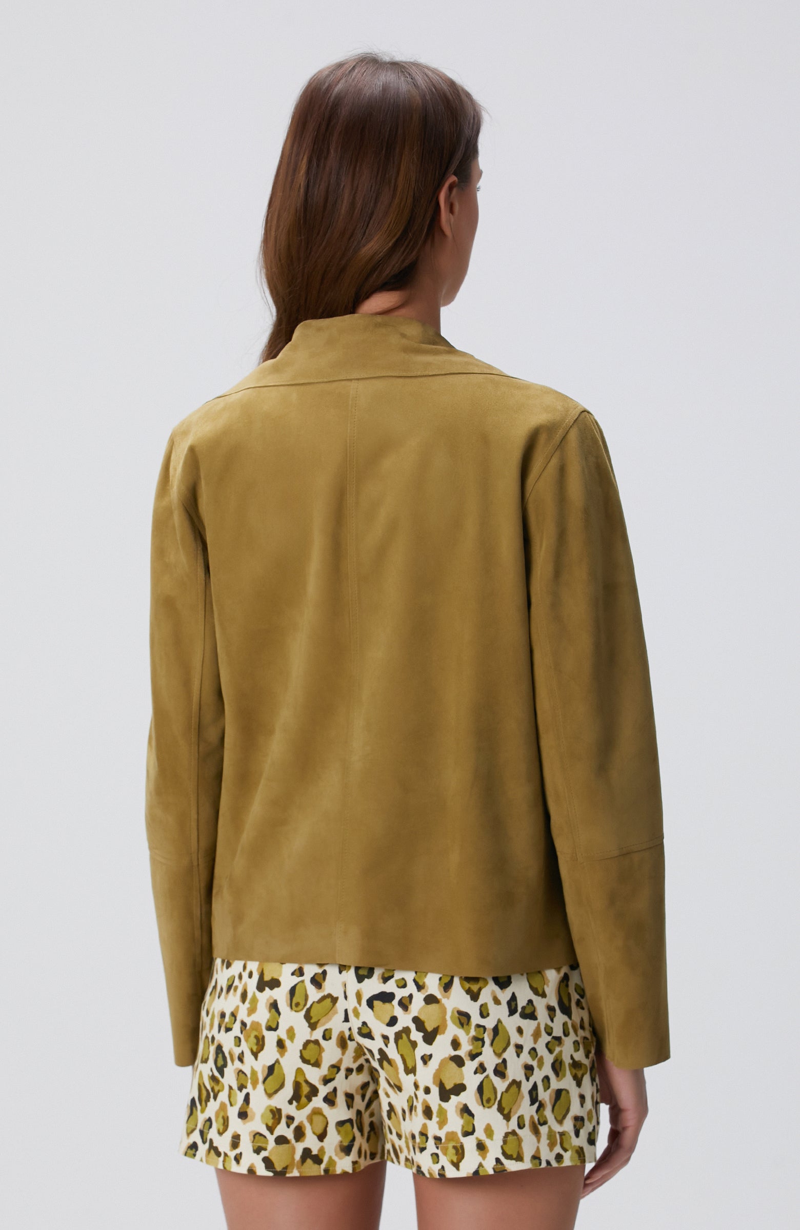 WOMEN'S Khaki Suede Leather Jacket