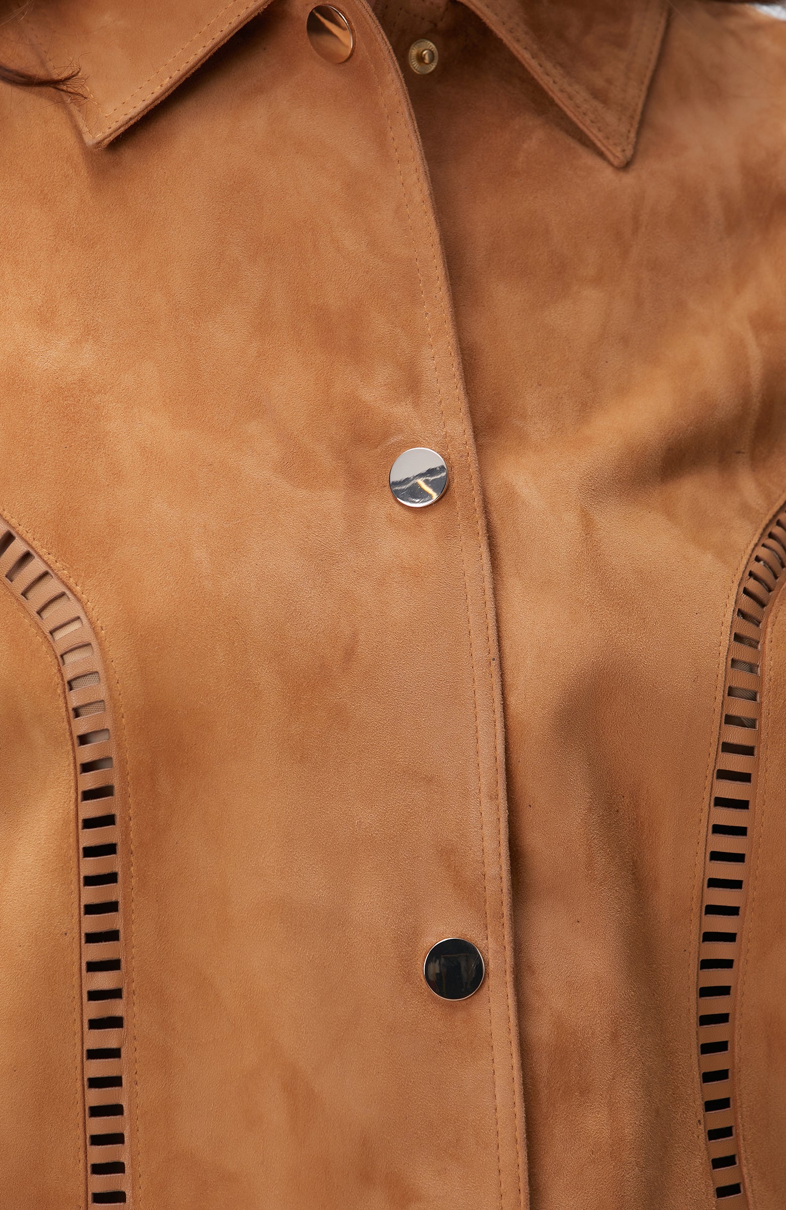 WOMEN'S Camel Suede Leather Jacket