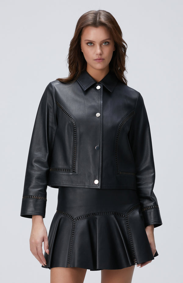 WOMEN'S Black Leather Jacket