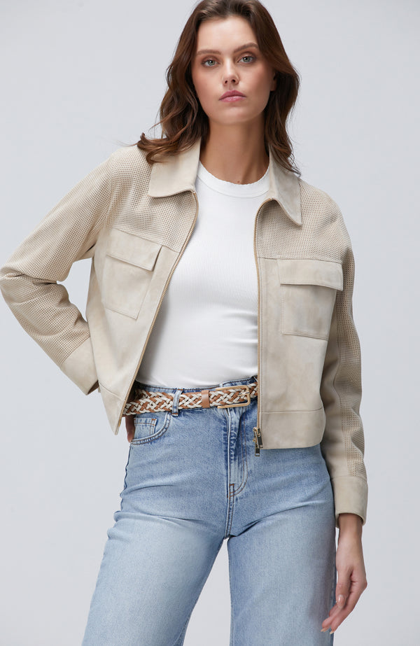 WOMEN'S Stone Leather Jacket