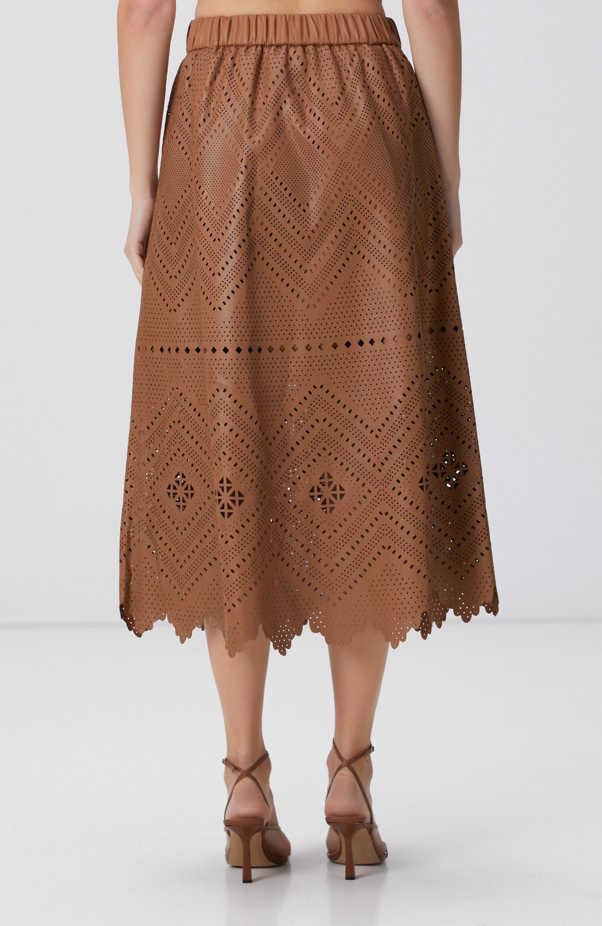 WOMEN'S Limited Camel Leather Skirt