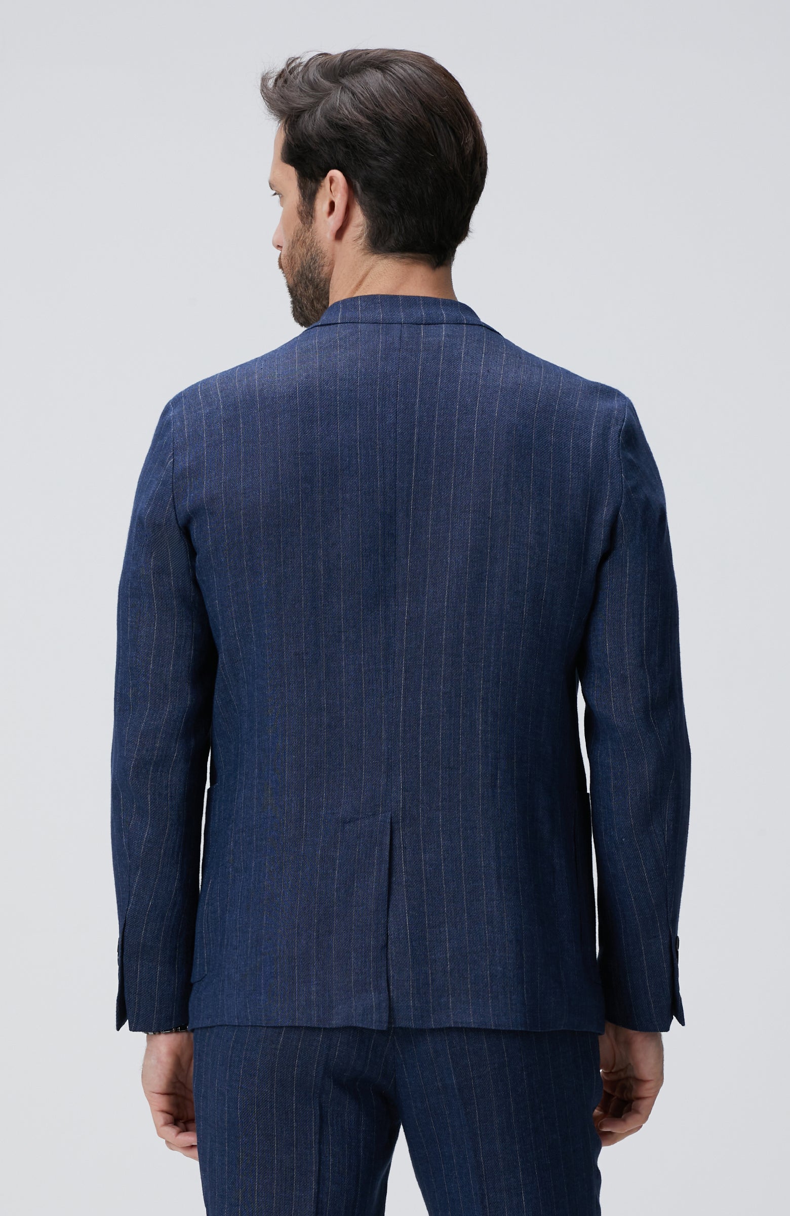 MEN'S Navy Blue Linen Blend Jacket