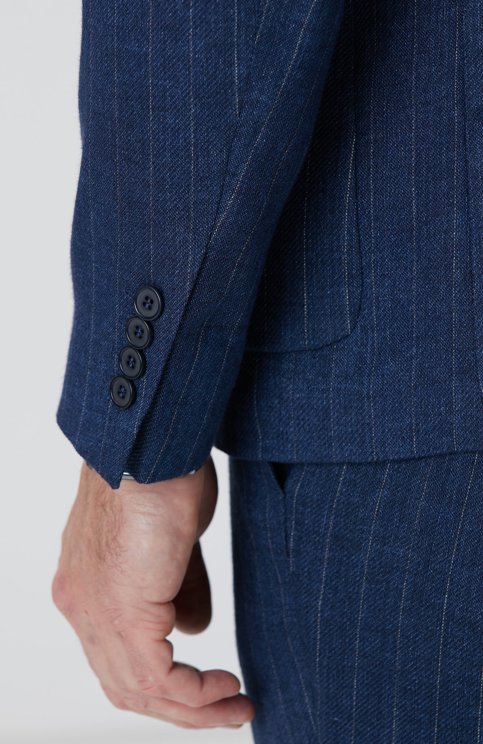 MEN'S Navy Blue Linen Blend Jacket