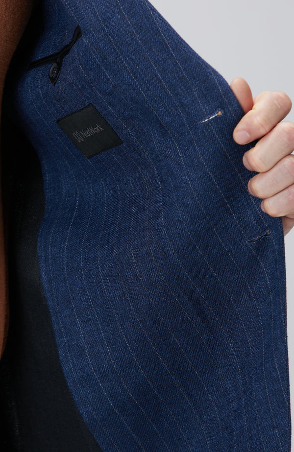 MEN'S Navy Blue Linen Blend Jacket