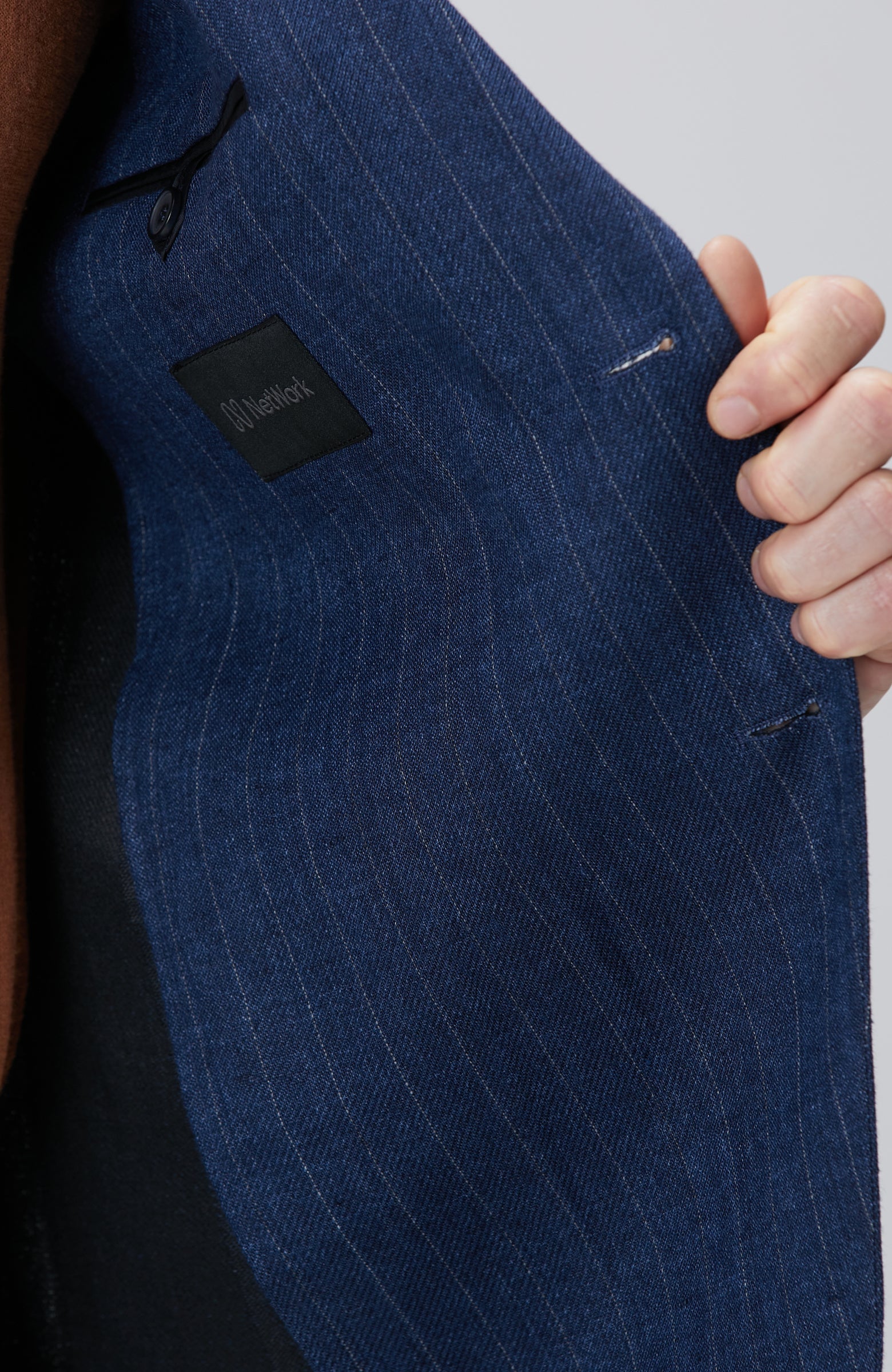 MEN'S Navy Blue Linen Blend Jacket