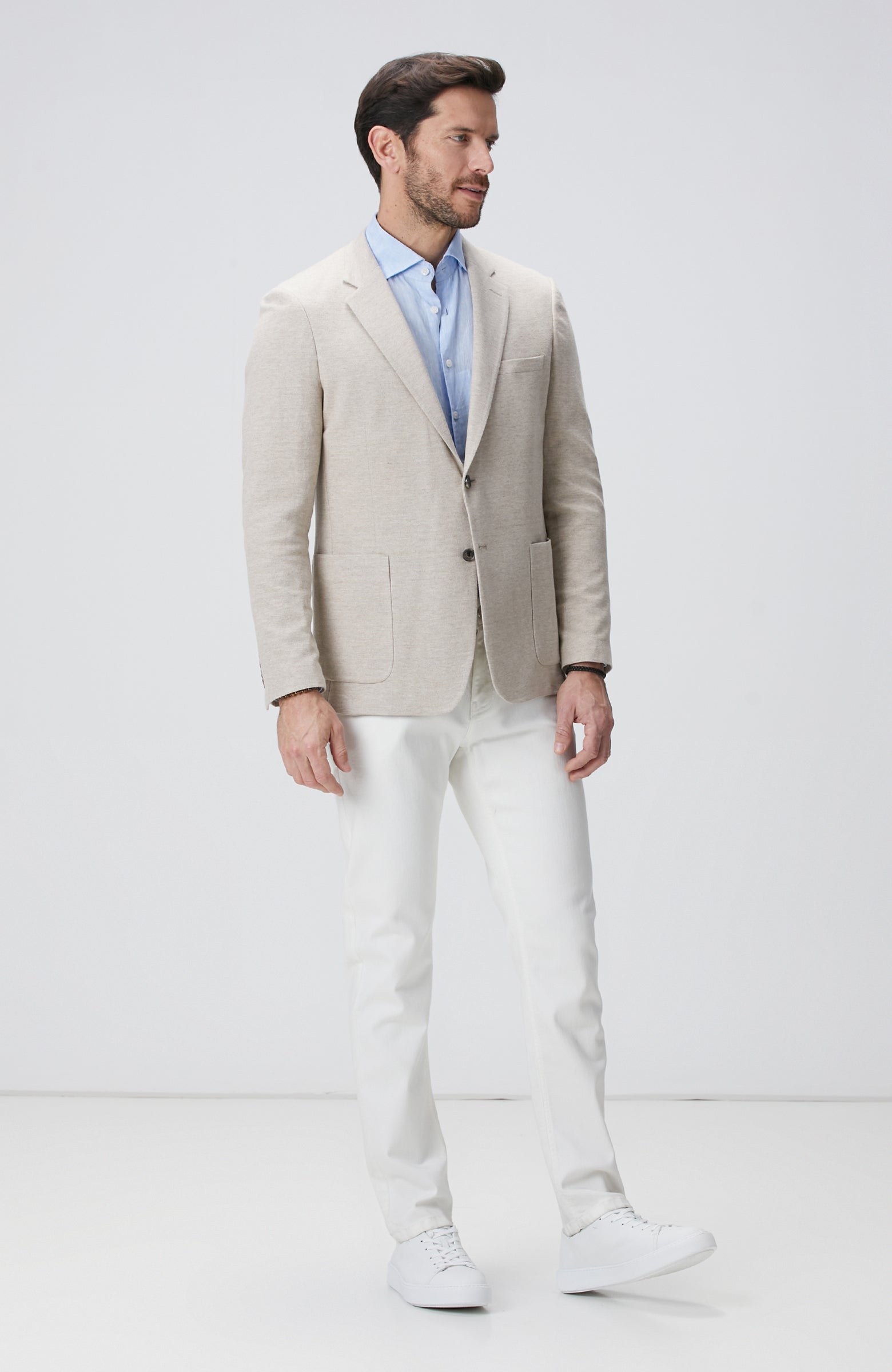 MEN'S Knitted Jacket With Linen Blend