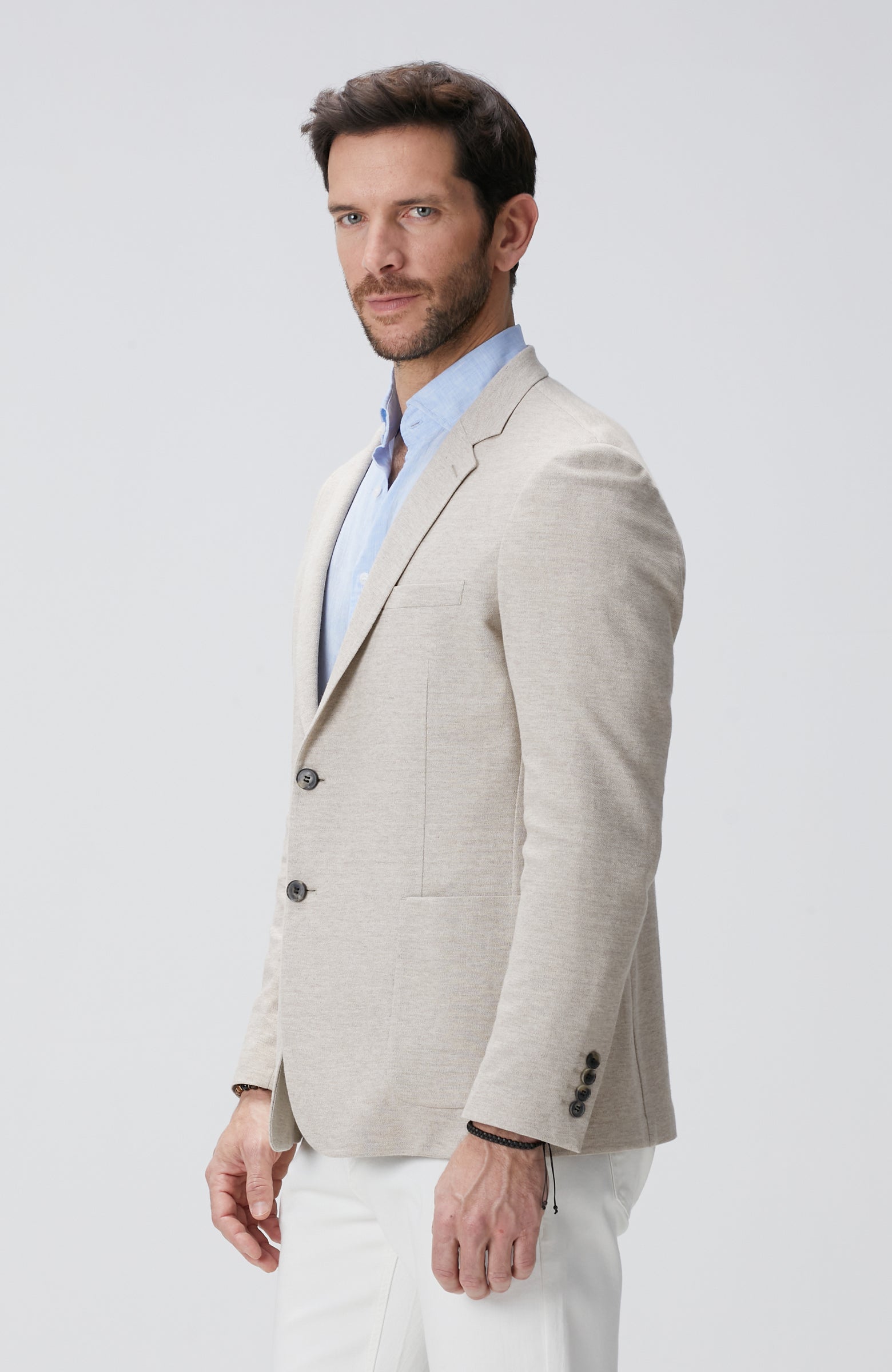 MEN'S Knitted Jacket With Linen Blend