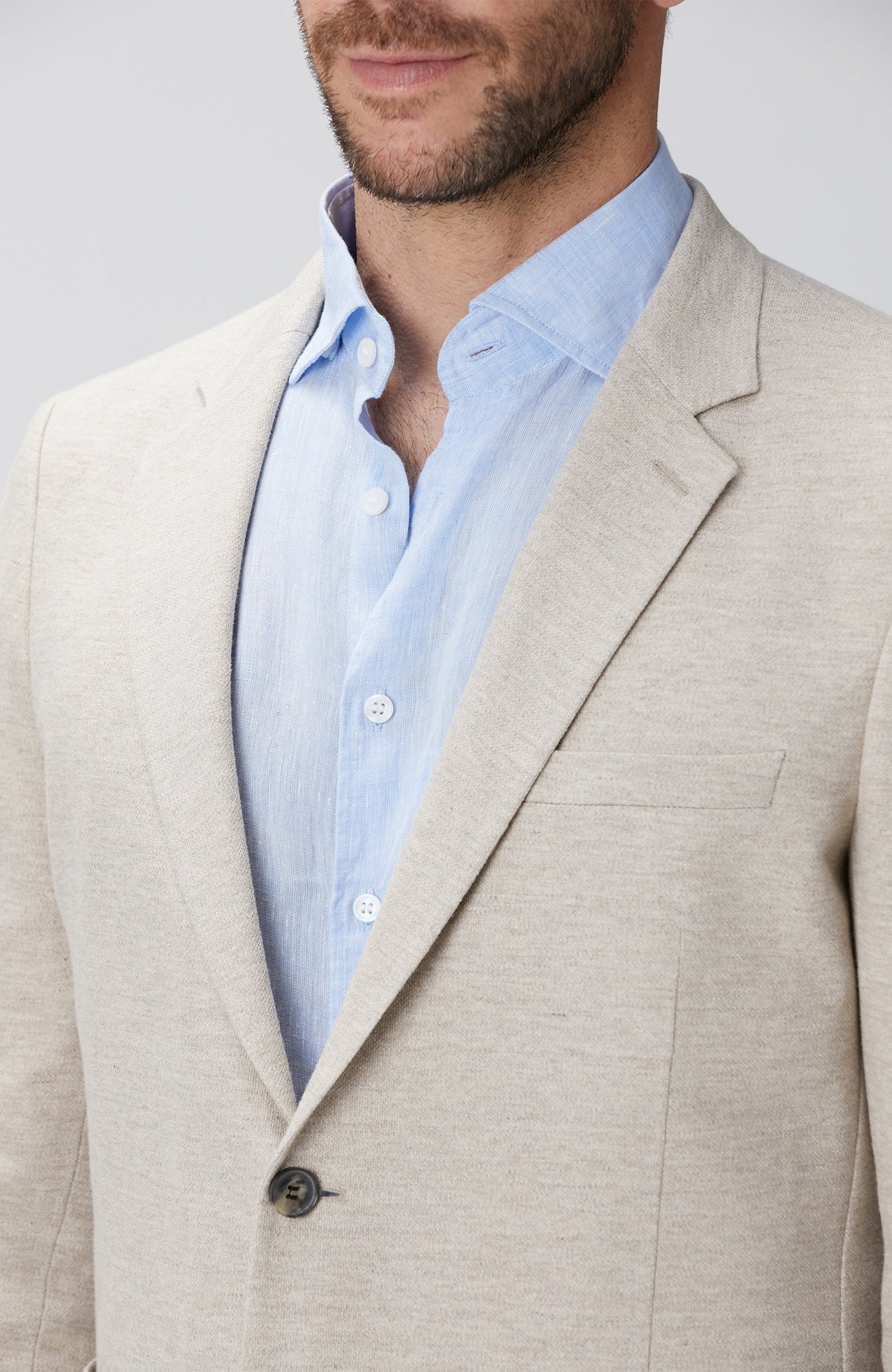 MEN'S Knitted Jacket With Linen Blend