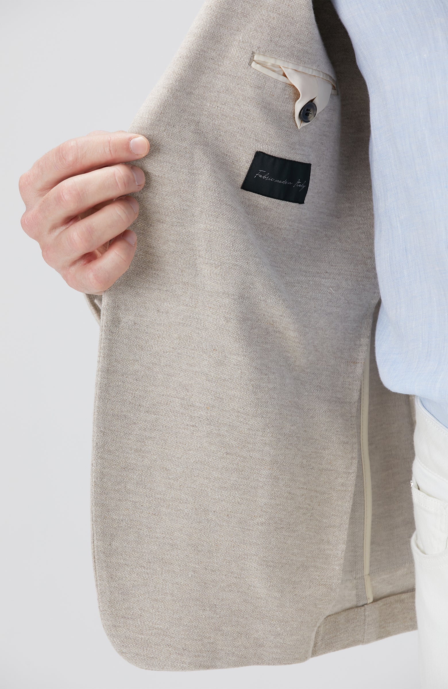 MEN'S Knitted Jacket With Linen Blend