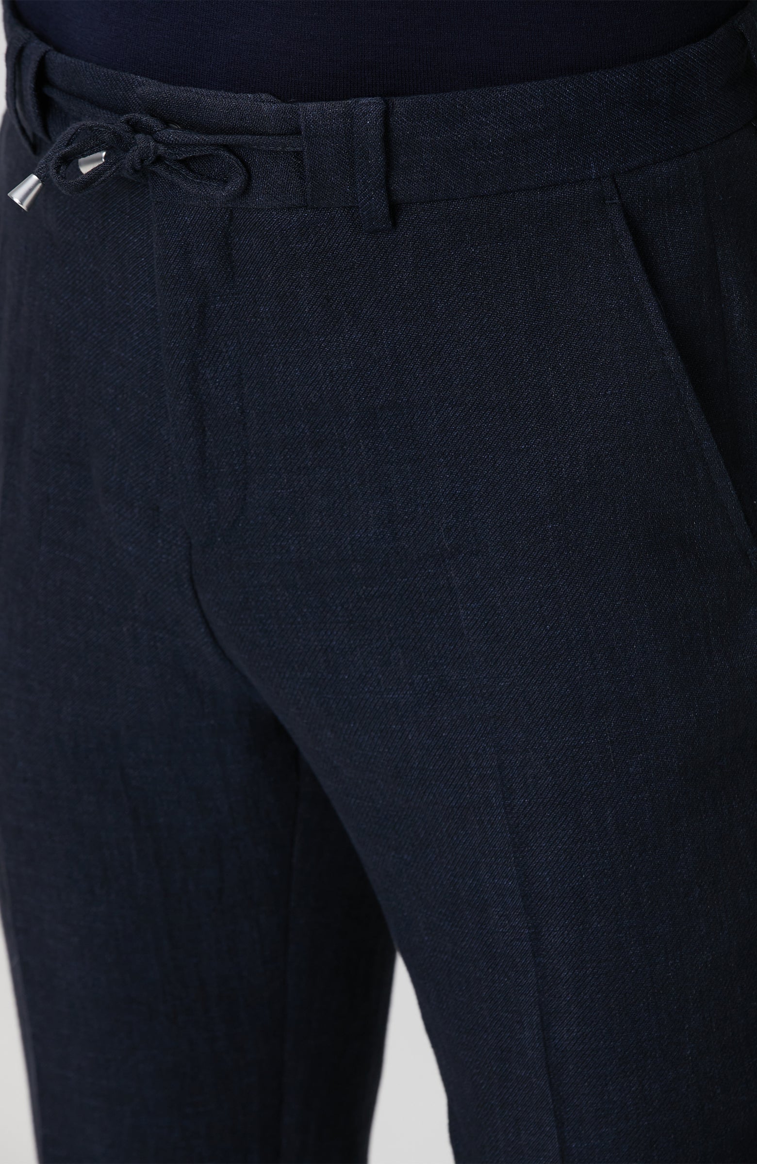 MEN'S Navy Blue Linen Blend Jogger Pants