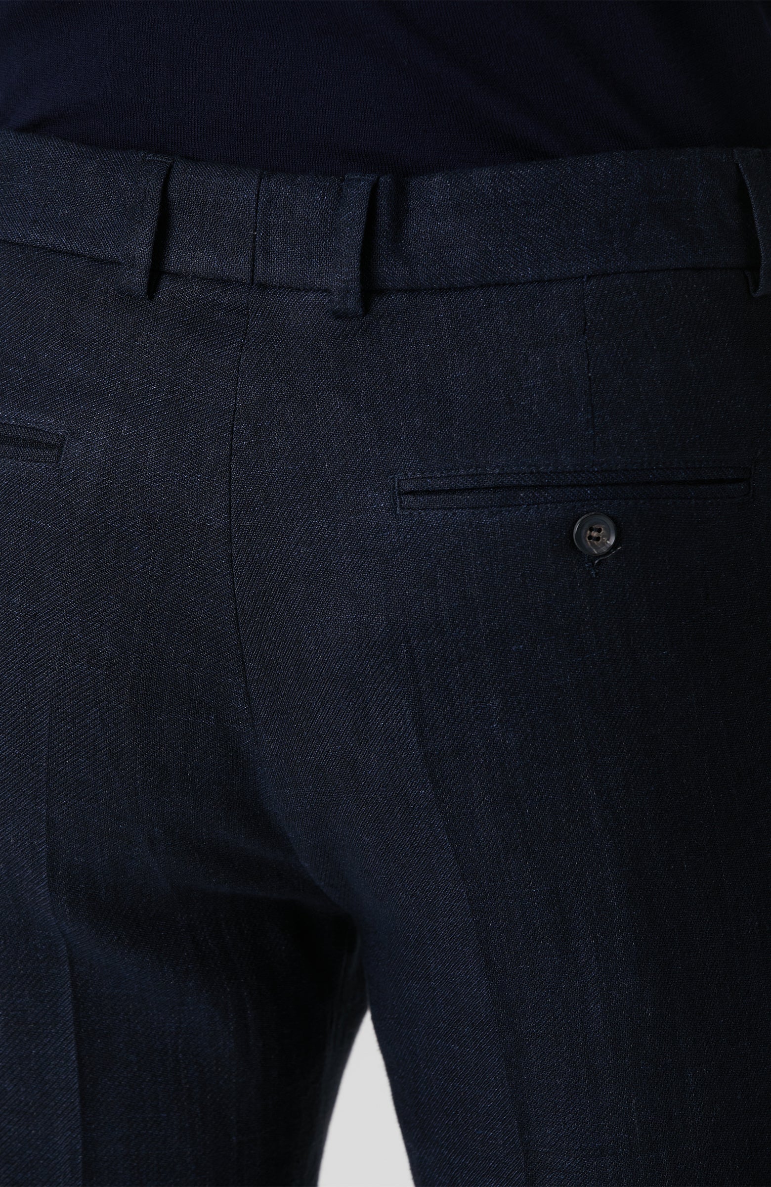 MEN'S Navy Blue Linen Blend Jogger Pants