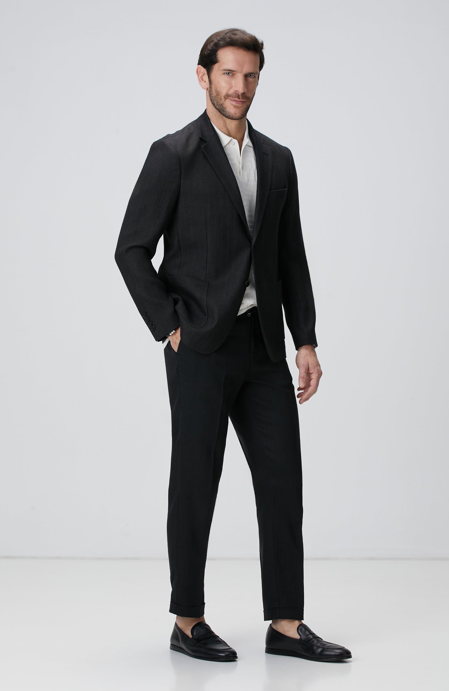 MEN'S Black Linen Blend Shorts