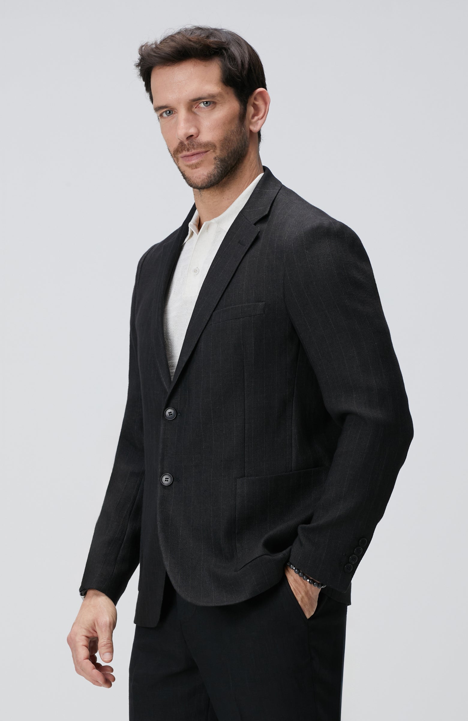 MEN'S Black Linen Blend Shorts