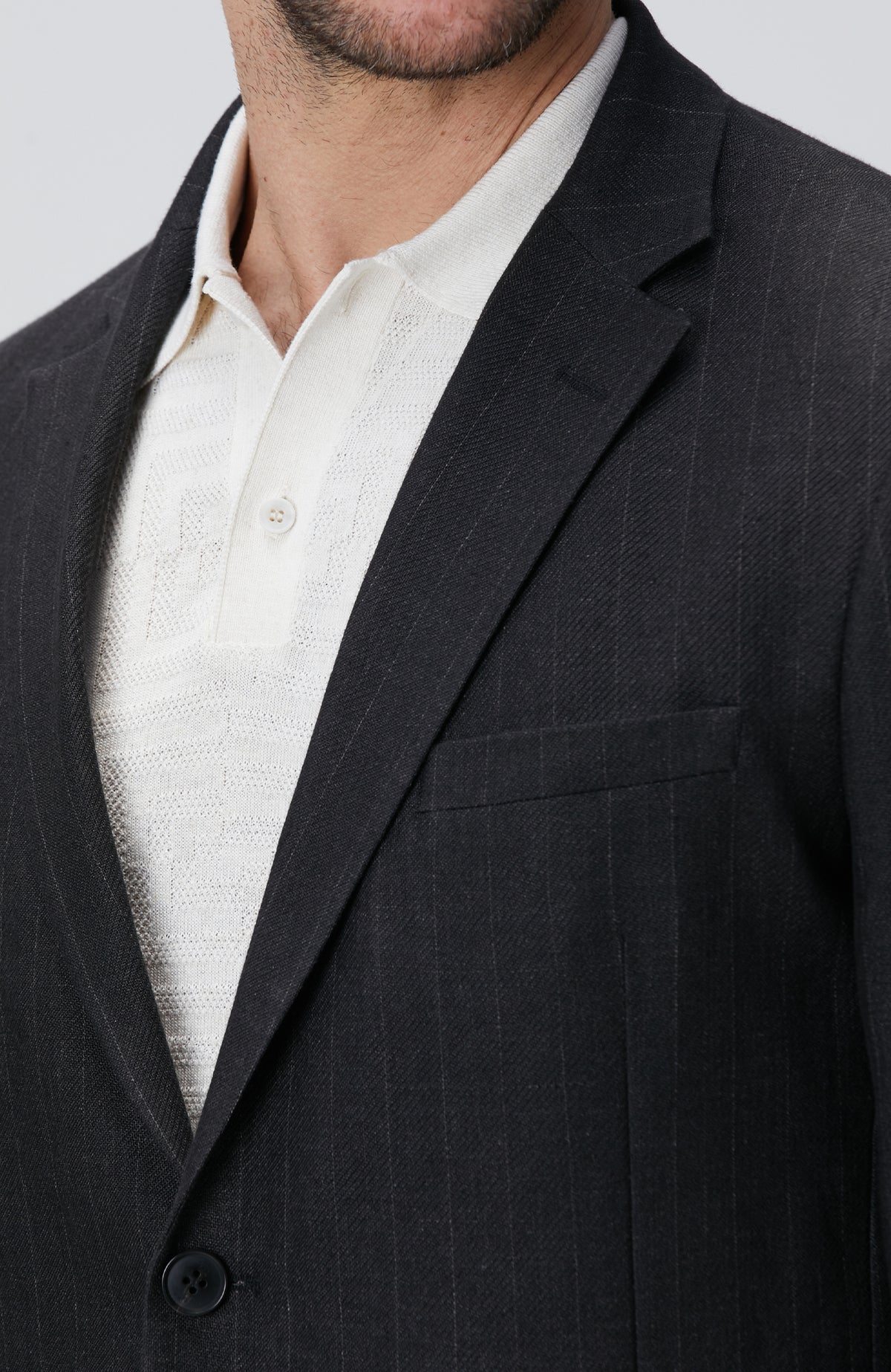 MEN'S Black Linen Blend Suit