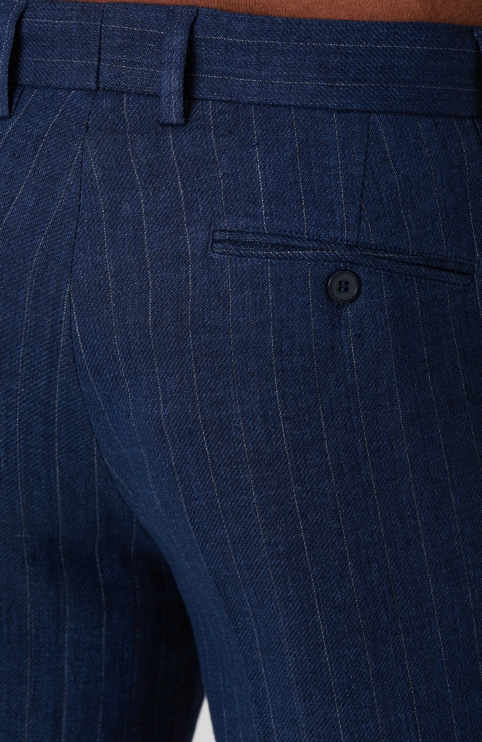 MEN'S Navy Blue Linen Blend Trousers