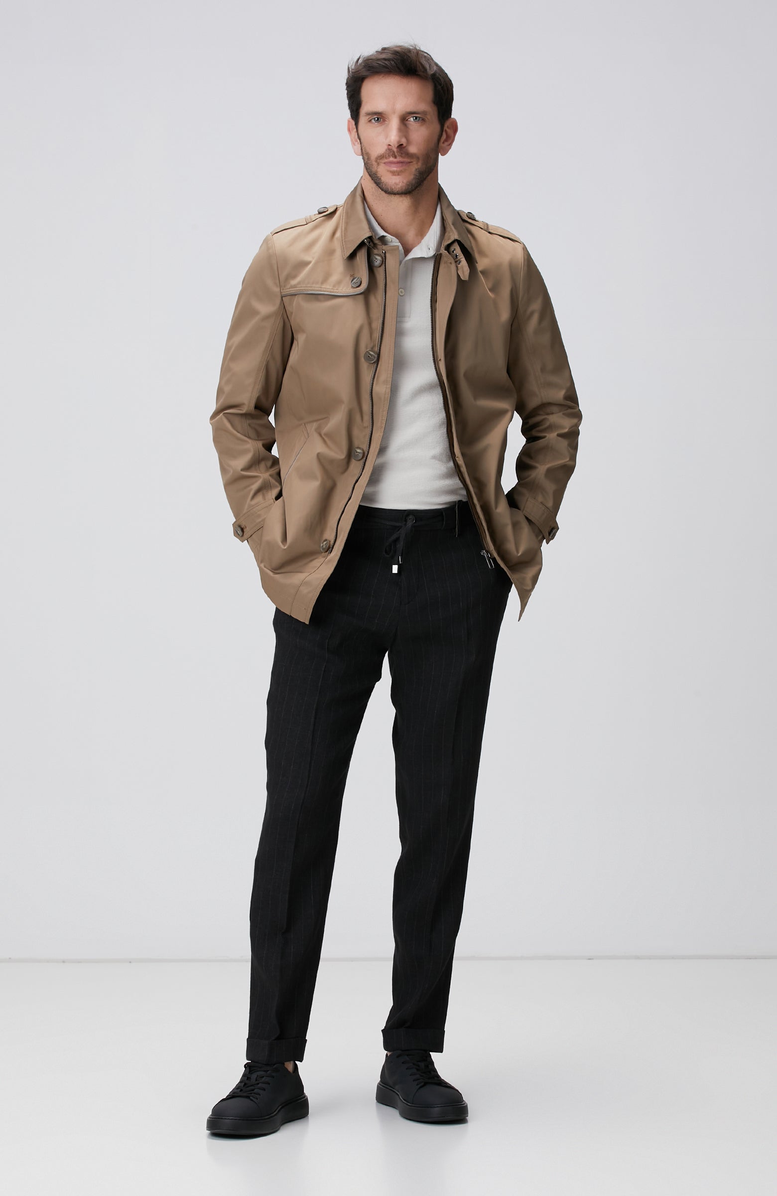 MEN'S Black Linen Blend Jogger Pants