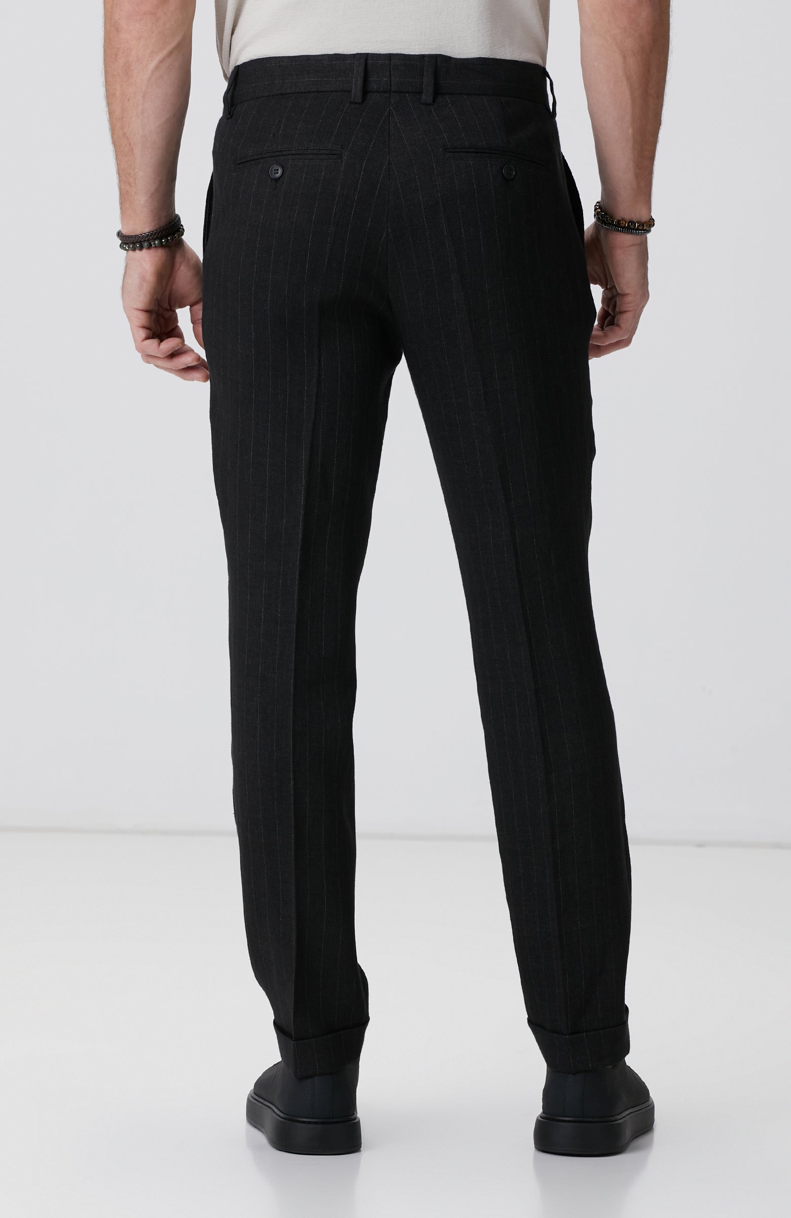 MEN'S Black Linen Blend Jogger Pants