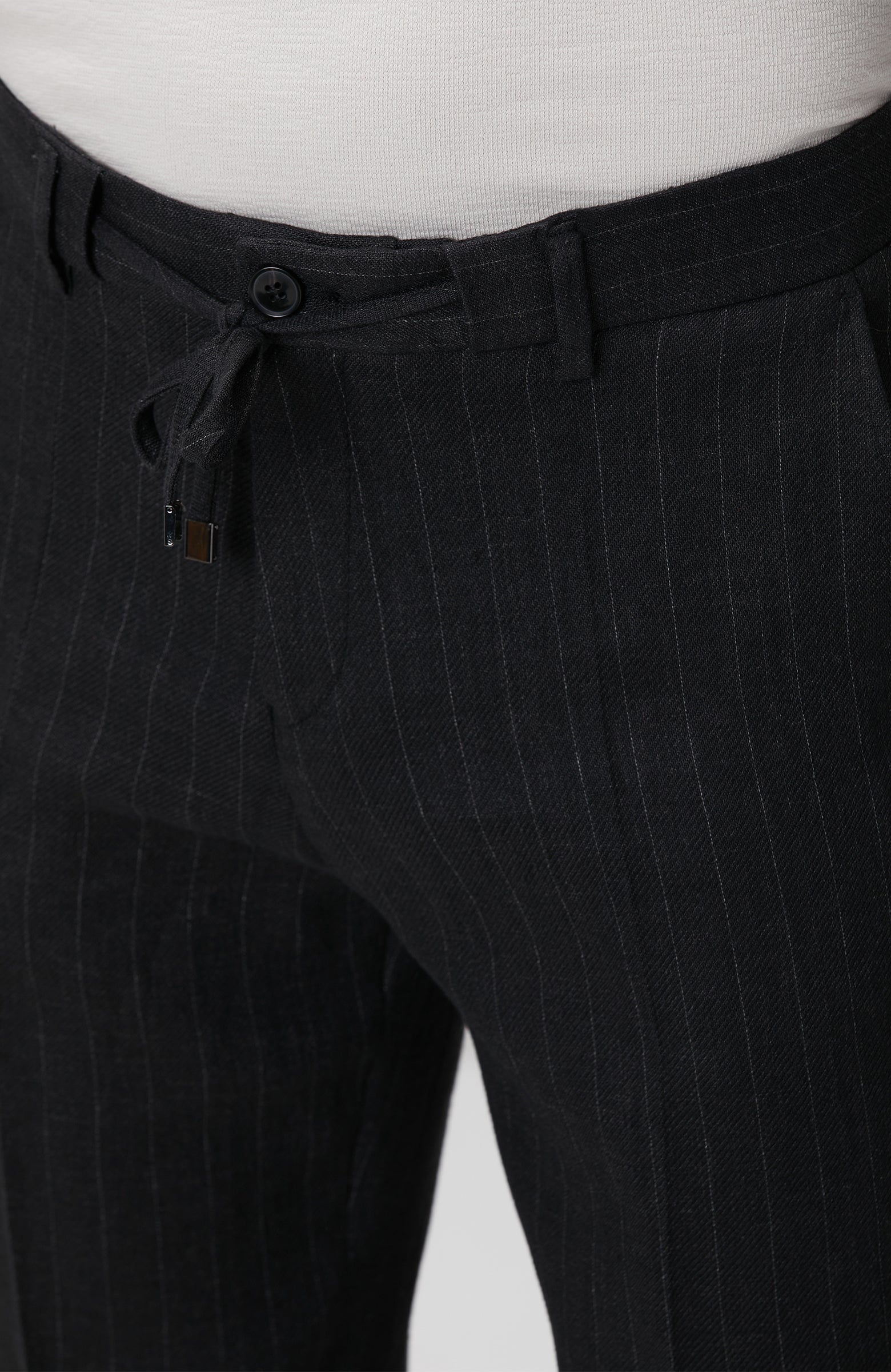 MEN'S Black Linen Blend Jogger Pants