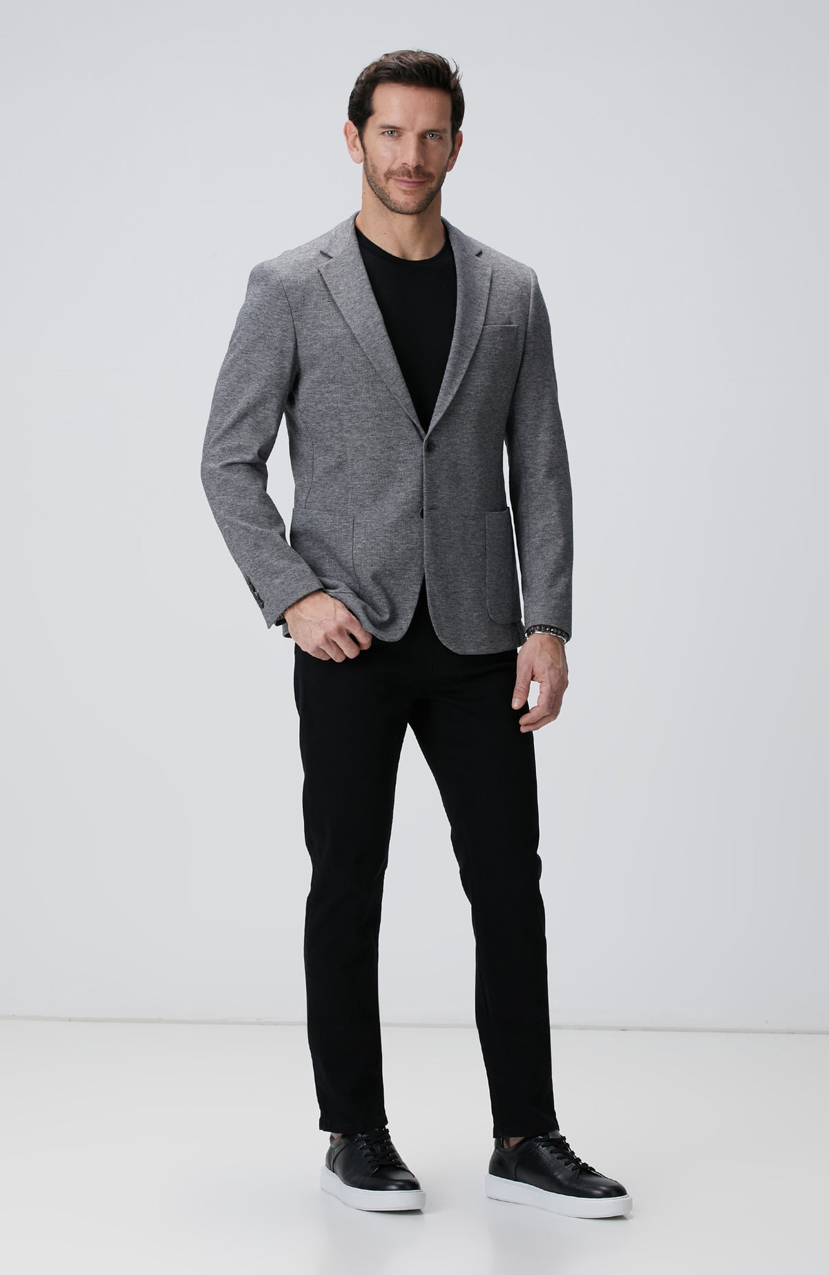 MEN'S Grey Dobby Jacket